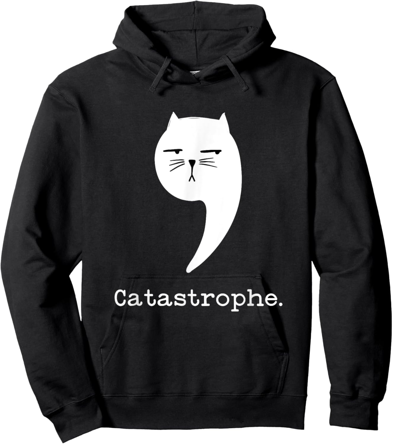 Sarcastic Cat Attitude Funny Castastrophe Grammar Nerd Joke Women Kids Hoodie - Hoodie | Black