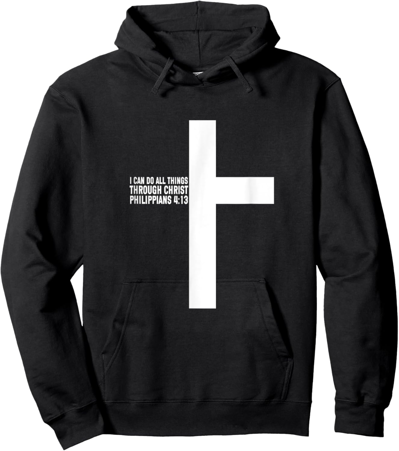 All Things Through Christ Philippians 4 13 Christian Hoodie - Hoodie | Black