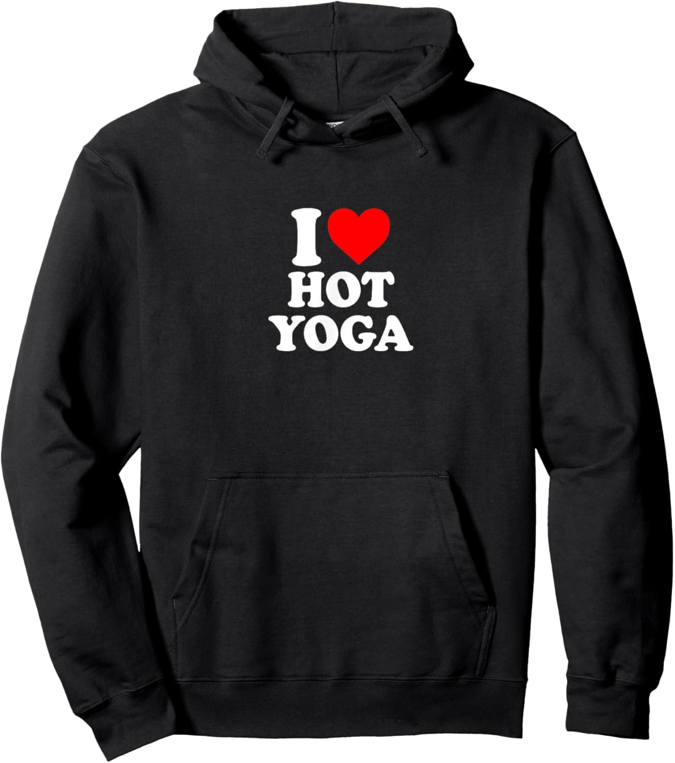 I Love Heart Hot Yoga Simple Cute Funny Hoodie - Hoodie | Black