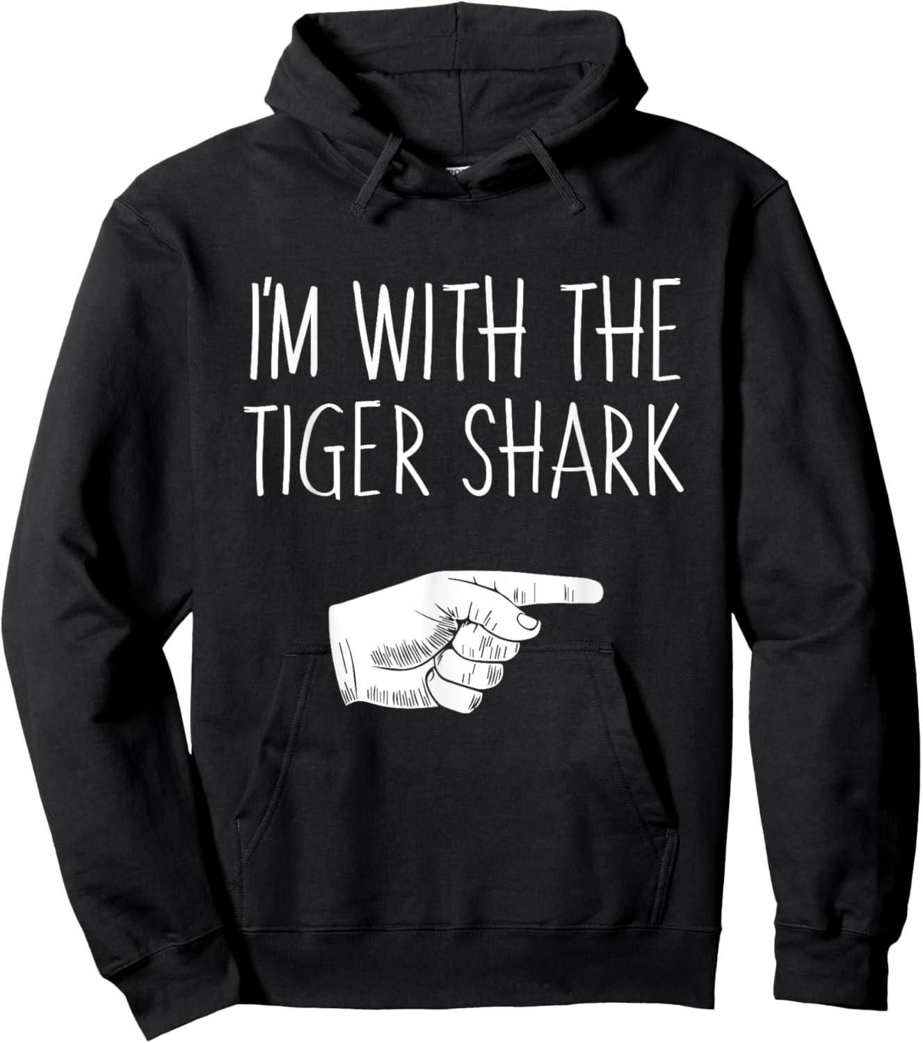 I'm With The Tiger Shark Halloween Costume Party Matching Hoodie - Hoodie | Black