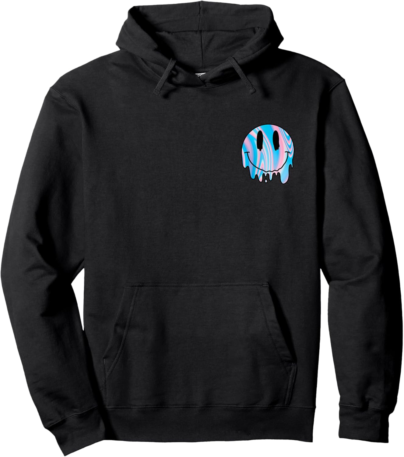 Melting Smile Funny Smiling Melted Dripping Happy Face Cute Hoodie - Hoodie | Black