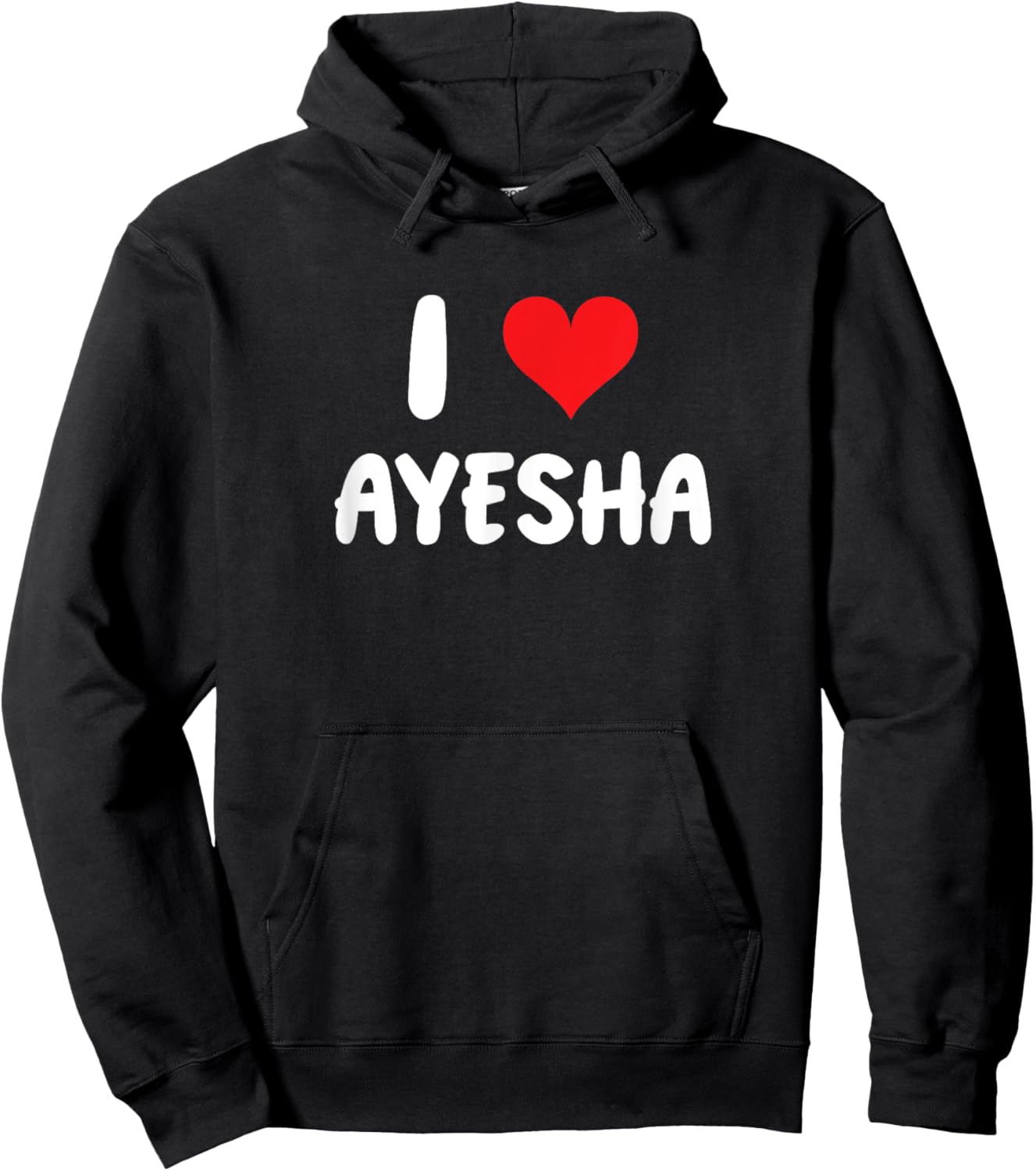 I Love Ayesha - Heart Hoodie - Hoodie | Black