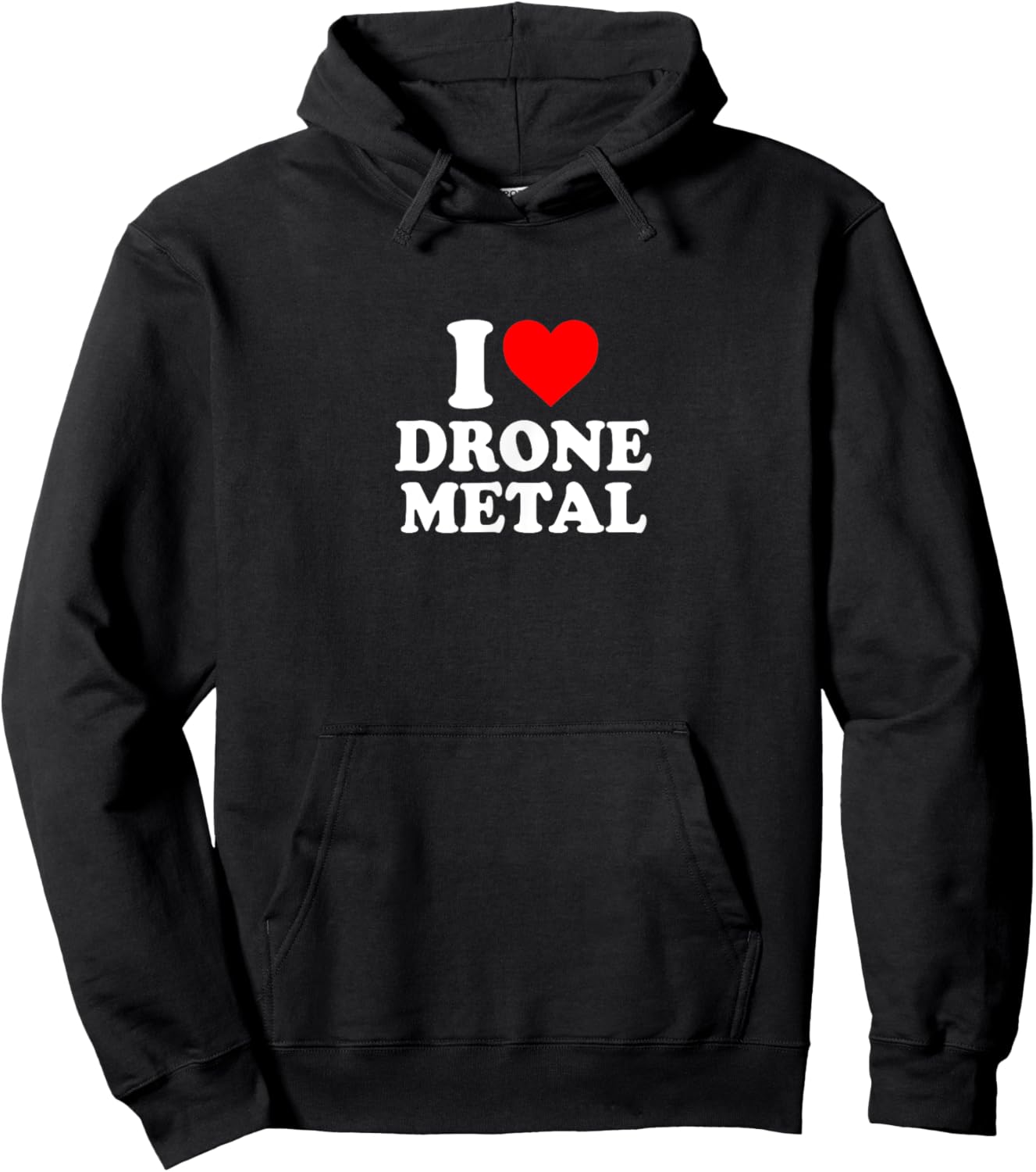 I Love Heart Drone Metal Music Simple Cute Funny Hoodie - Hoodie | Black