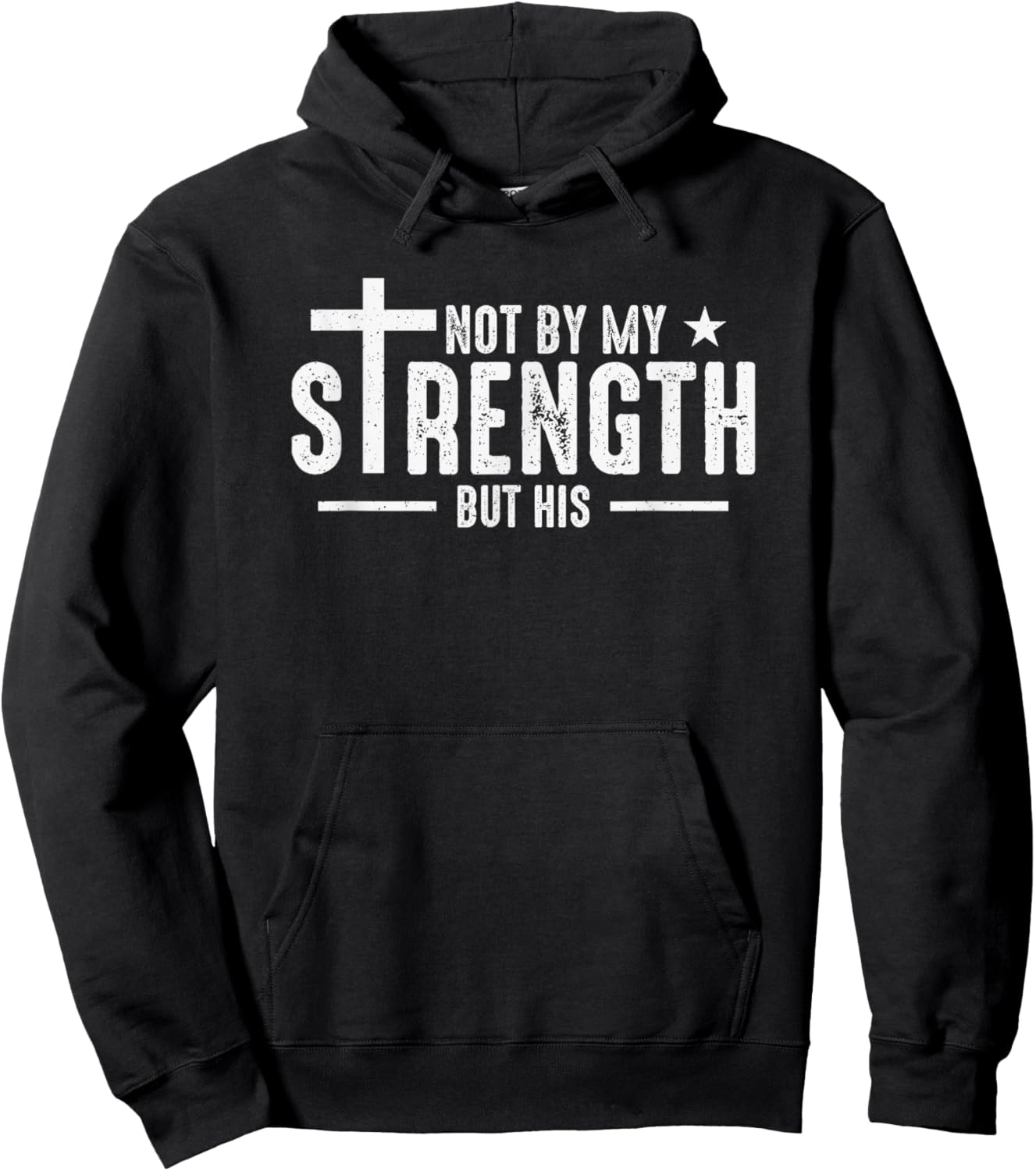 Not by My Strength But His Zechariah 4:6 Hoodie - Hoodie | Black