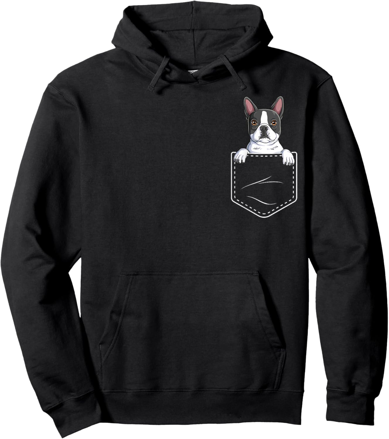 Boston Terrier In The Pocket Cute Boston Terrier Dog Lovers Women Girls Kids Hoodie - Hoodie | Black