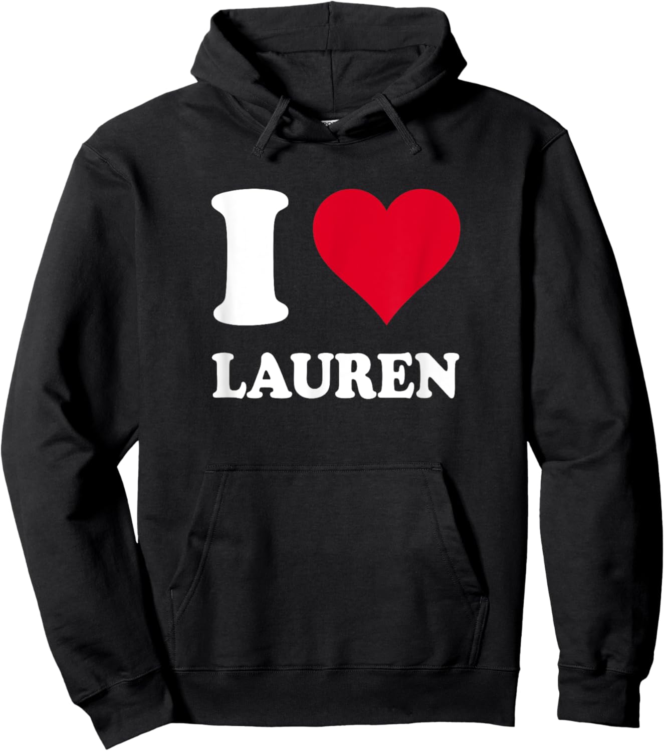 Red Heart I Love Lauren Hoodie - Hoodie | Black