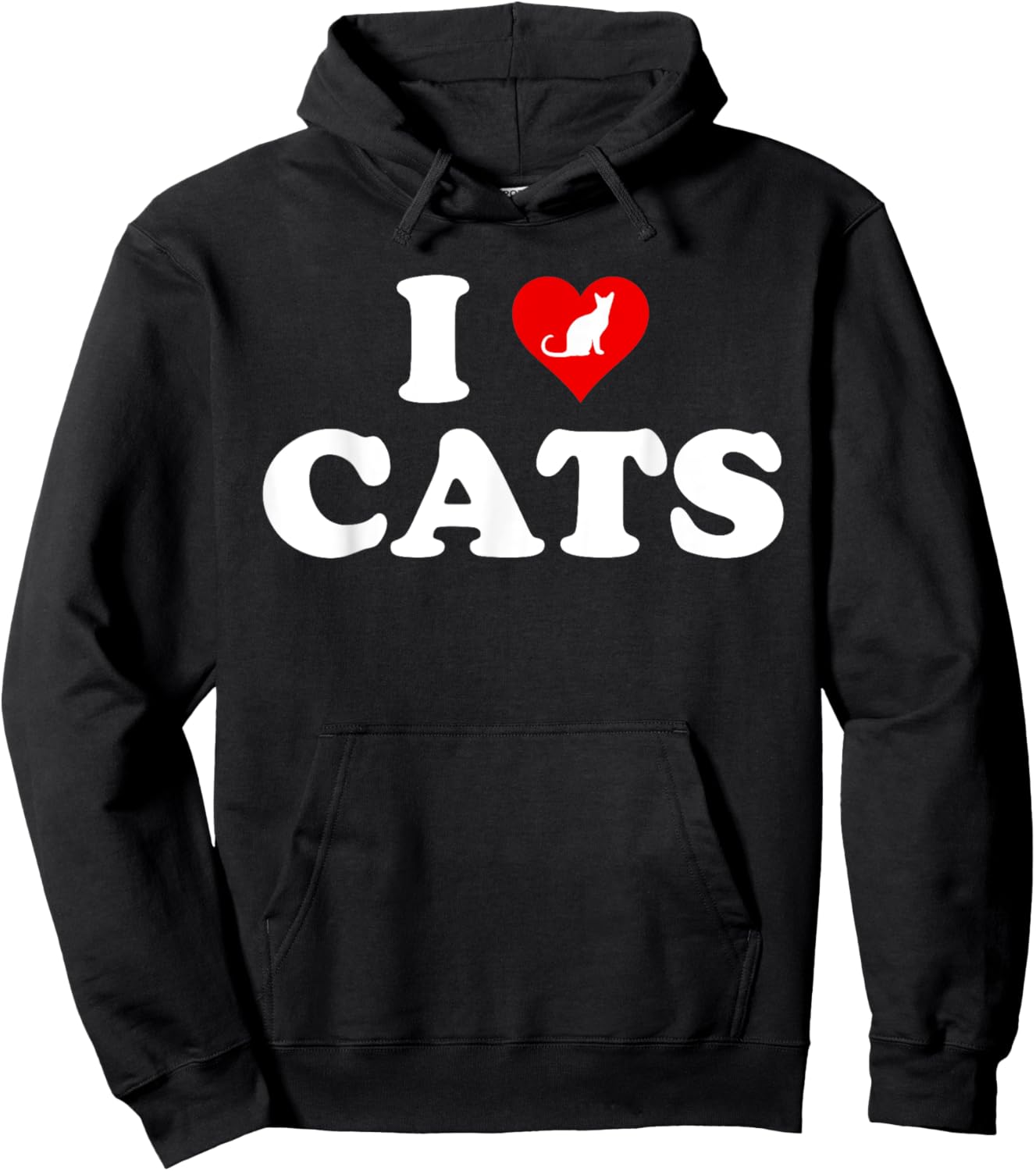 I Love Heart Cats Hoodie - Hoodie | Black