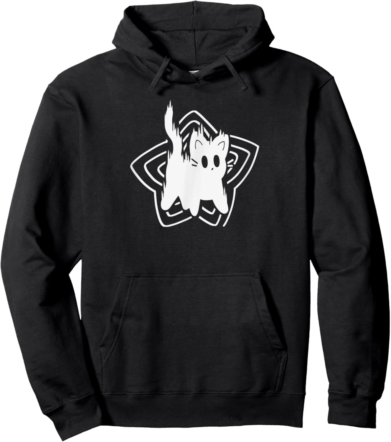 90s Y2K Cute Scary Scared Cat Tomcat Women Kids Hoodie - Hoodie | Black