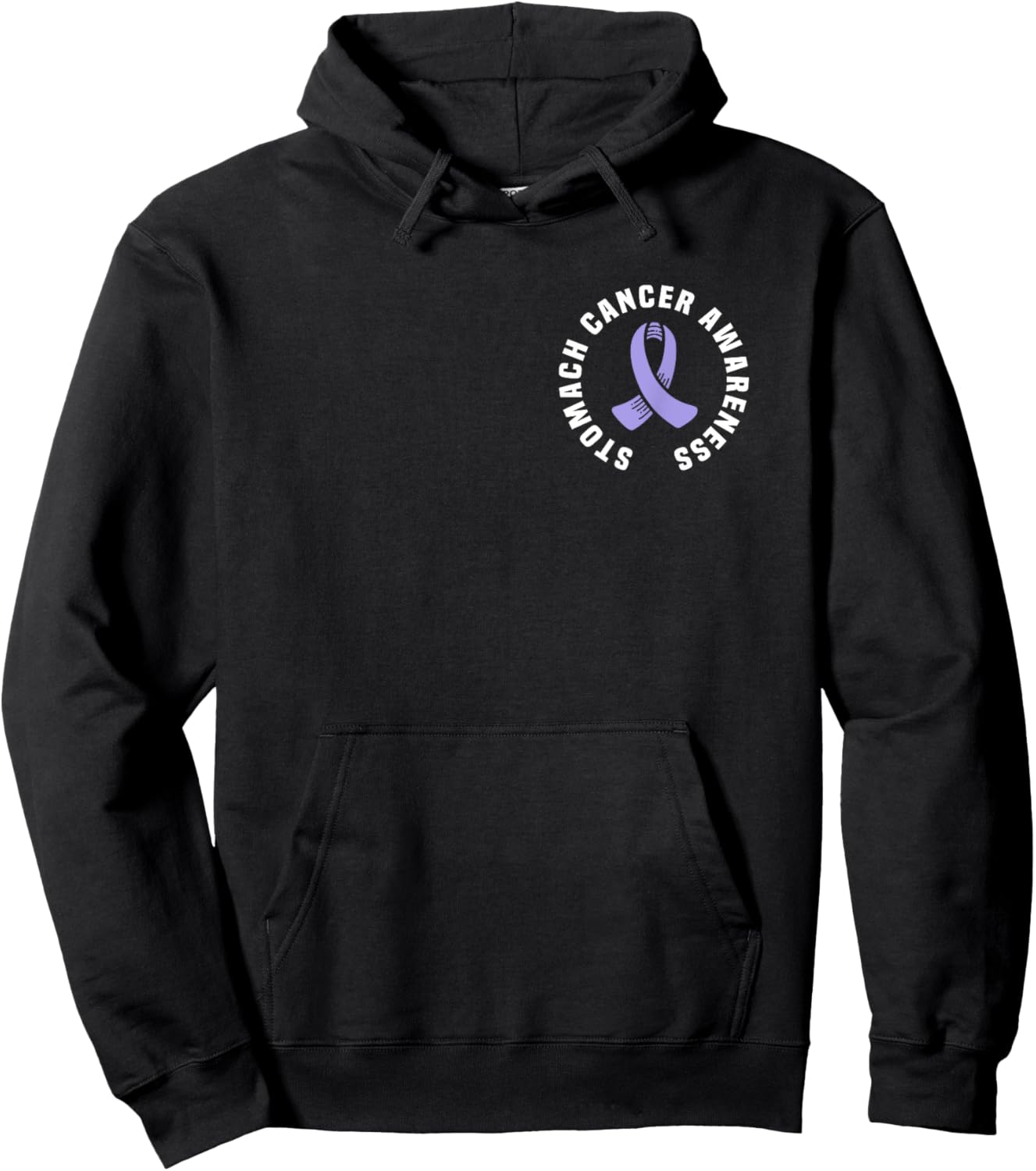 Support Stomach Cancer Awareness Periwinkle Ribbon Hoodie - Hoodie | Black