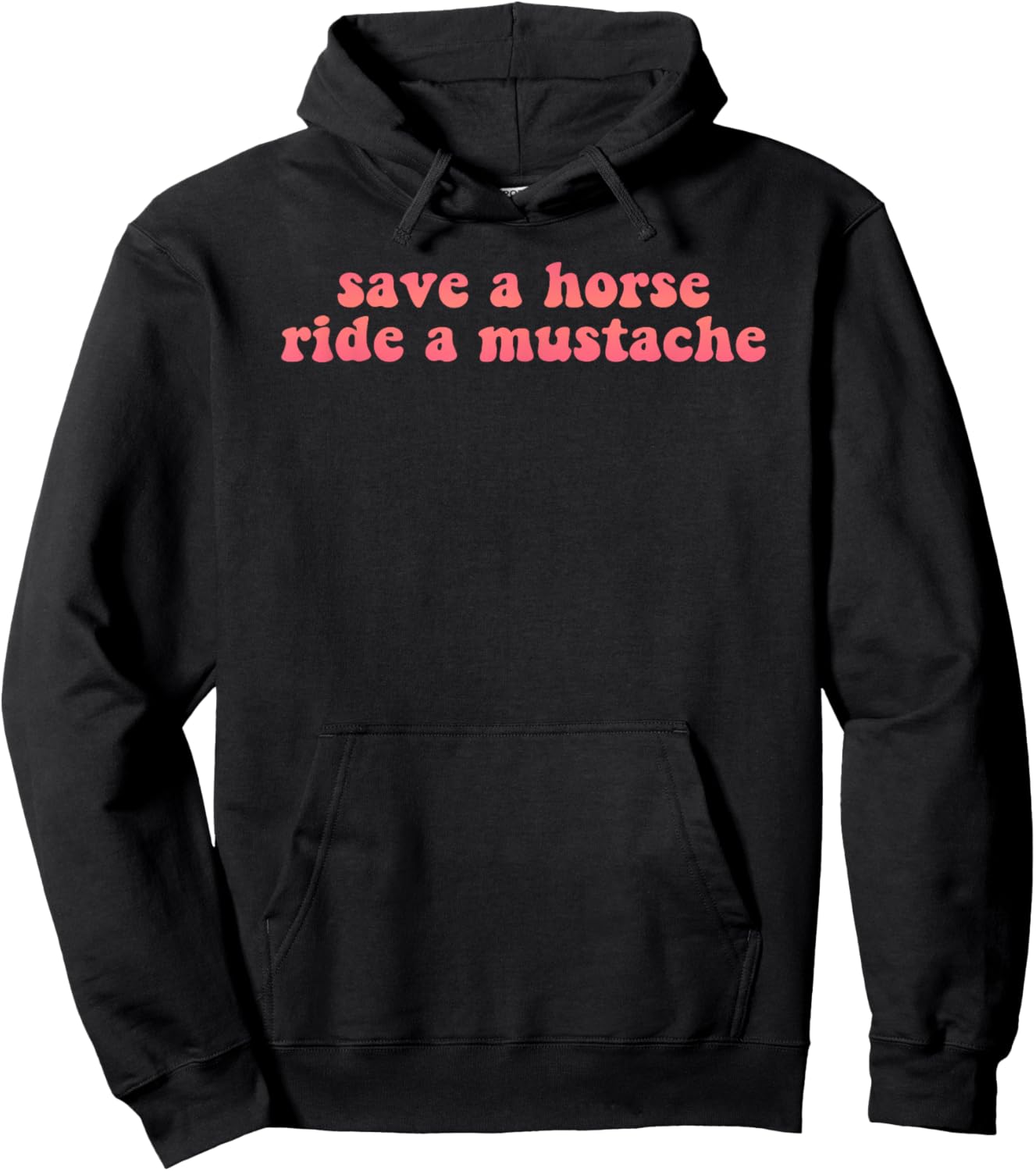 Save a horse ride a mustache retro Hoodie - Hoodie | Black
