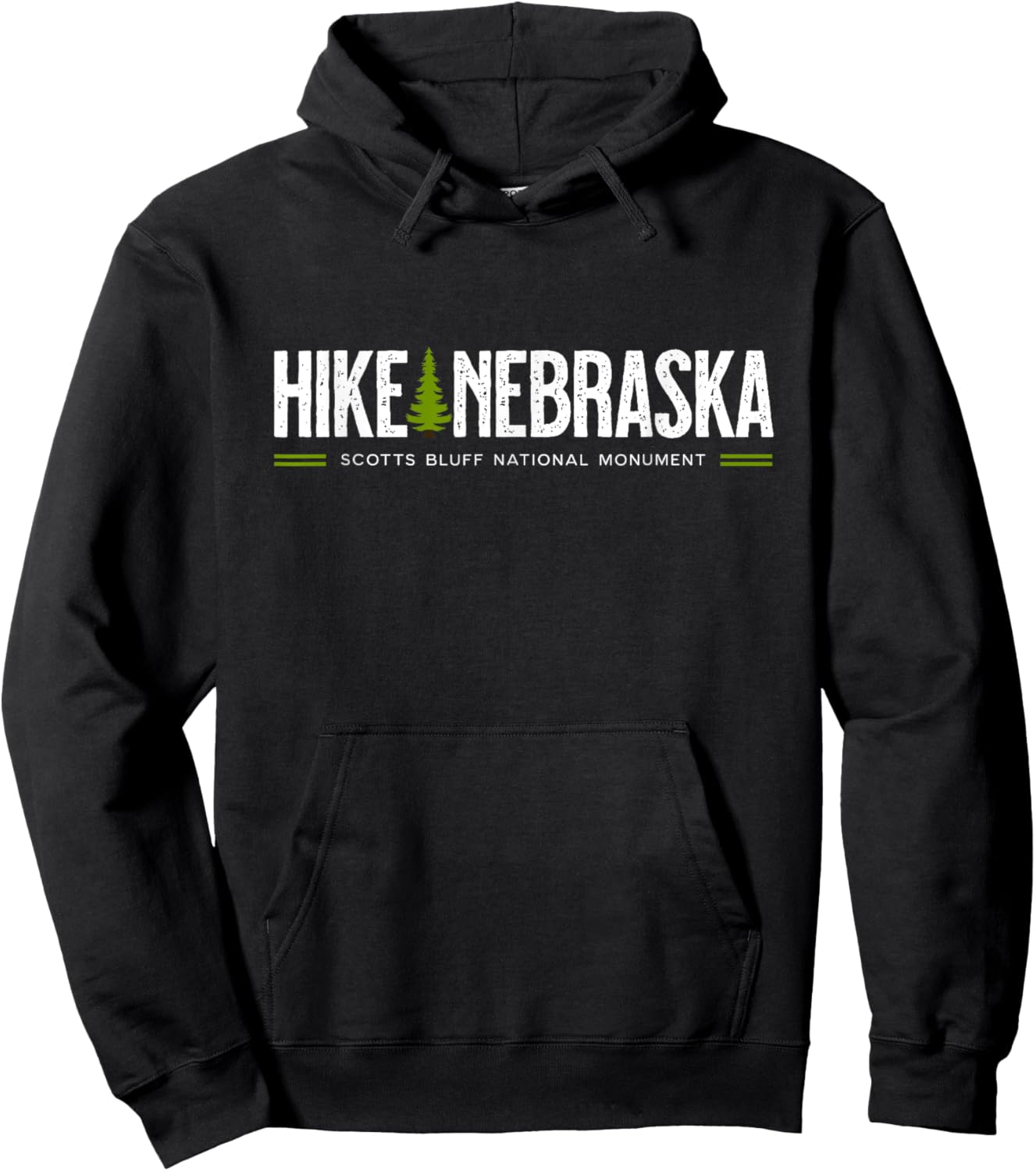Nebraska Scotts Bluff Monument Hike Tree Retro Graphic Hoodie - Hoodie | Black
