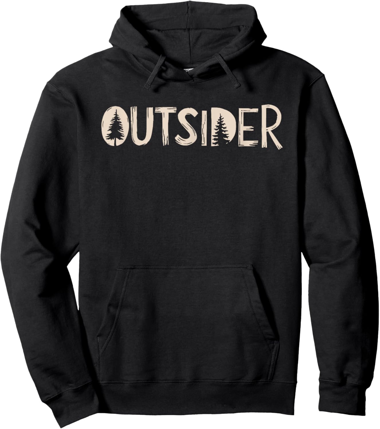 Outsider Mountains Forest Fishing Camping Hiking Wilderness Hoodie - Hoodie | Black
