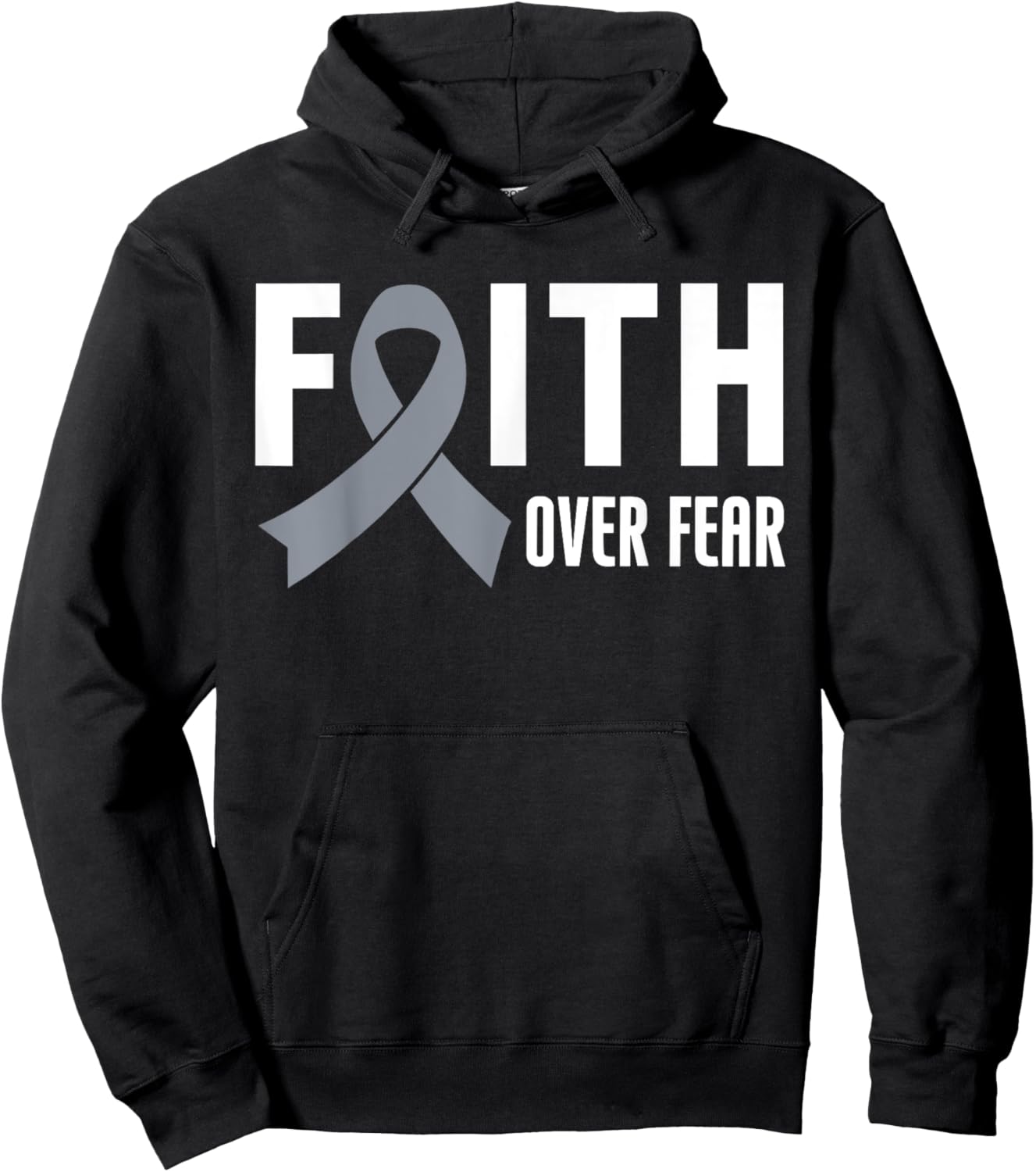 Faith Over Fear Brain Cancer Awareness Month Brain Tumor Men Hoodie - Hoodie | Black