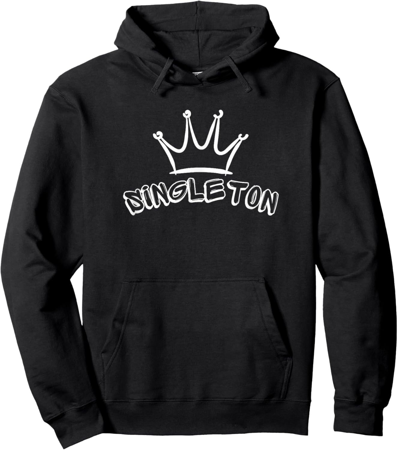 Singleton Family Name - Singleton Name and Royal Crown Hoodie - Hoodie | Black