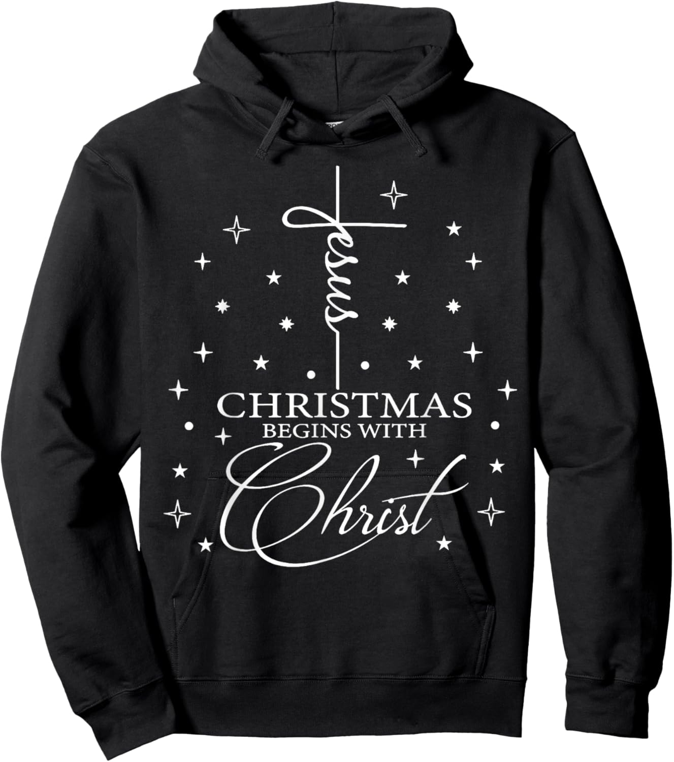 Jesus Christmas Begins With Christ Hoodie - Hoodie | Black