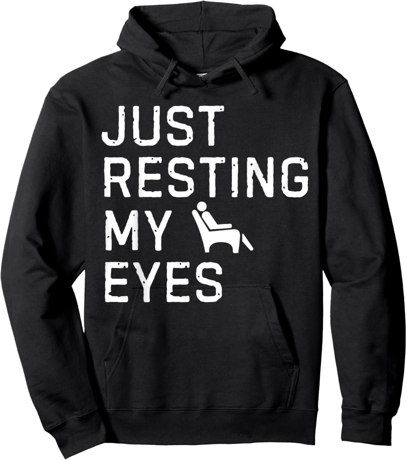Vintage Just Resting My Eyes Man Reclining in Recliner Dad Hoodie - Hoodie | Black