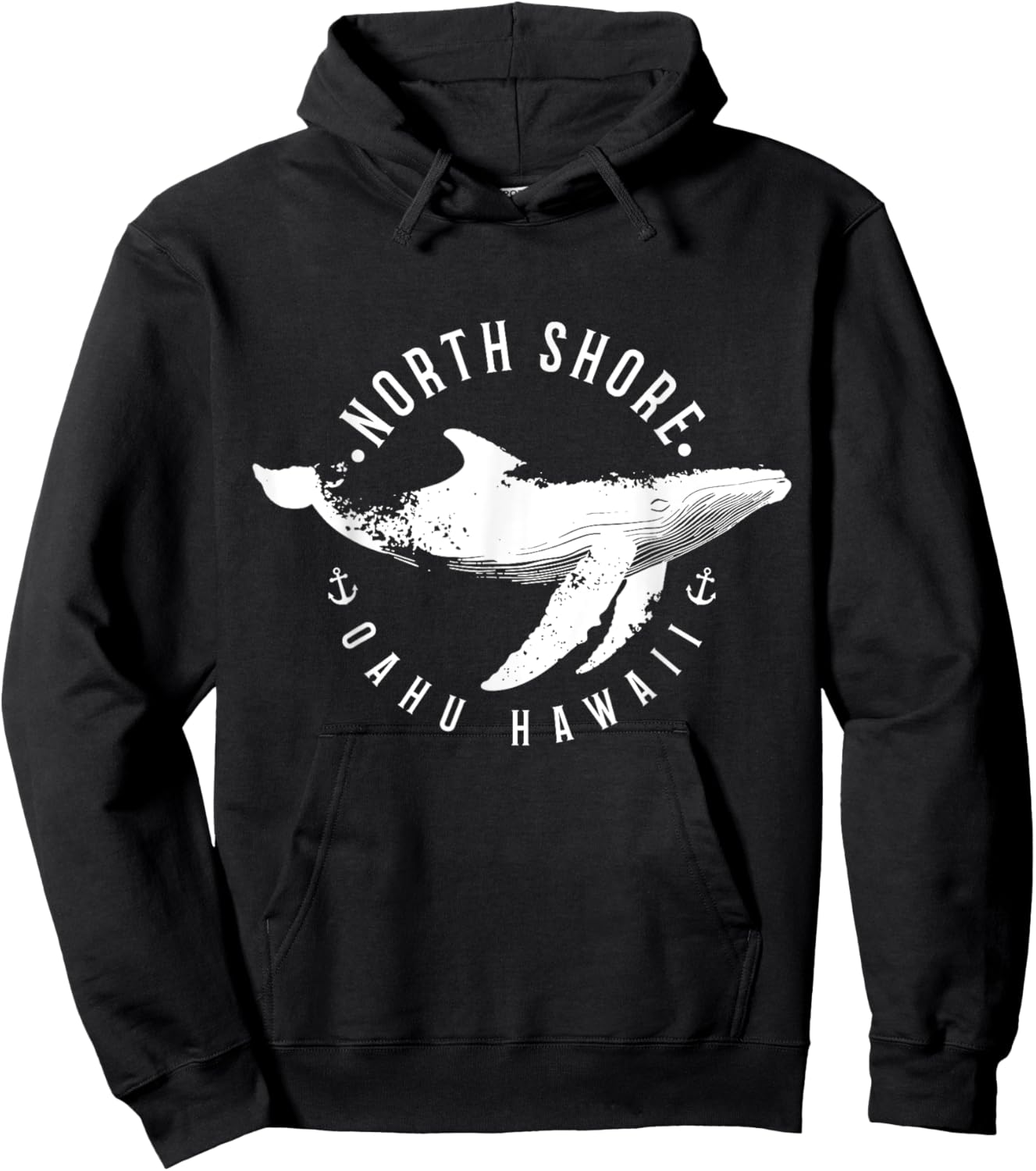 North Shore Uaho Hawaii Surfer Souvenir Whale Ocean Nautical Hoodie - Hoodie | Black