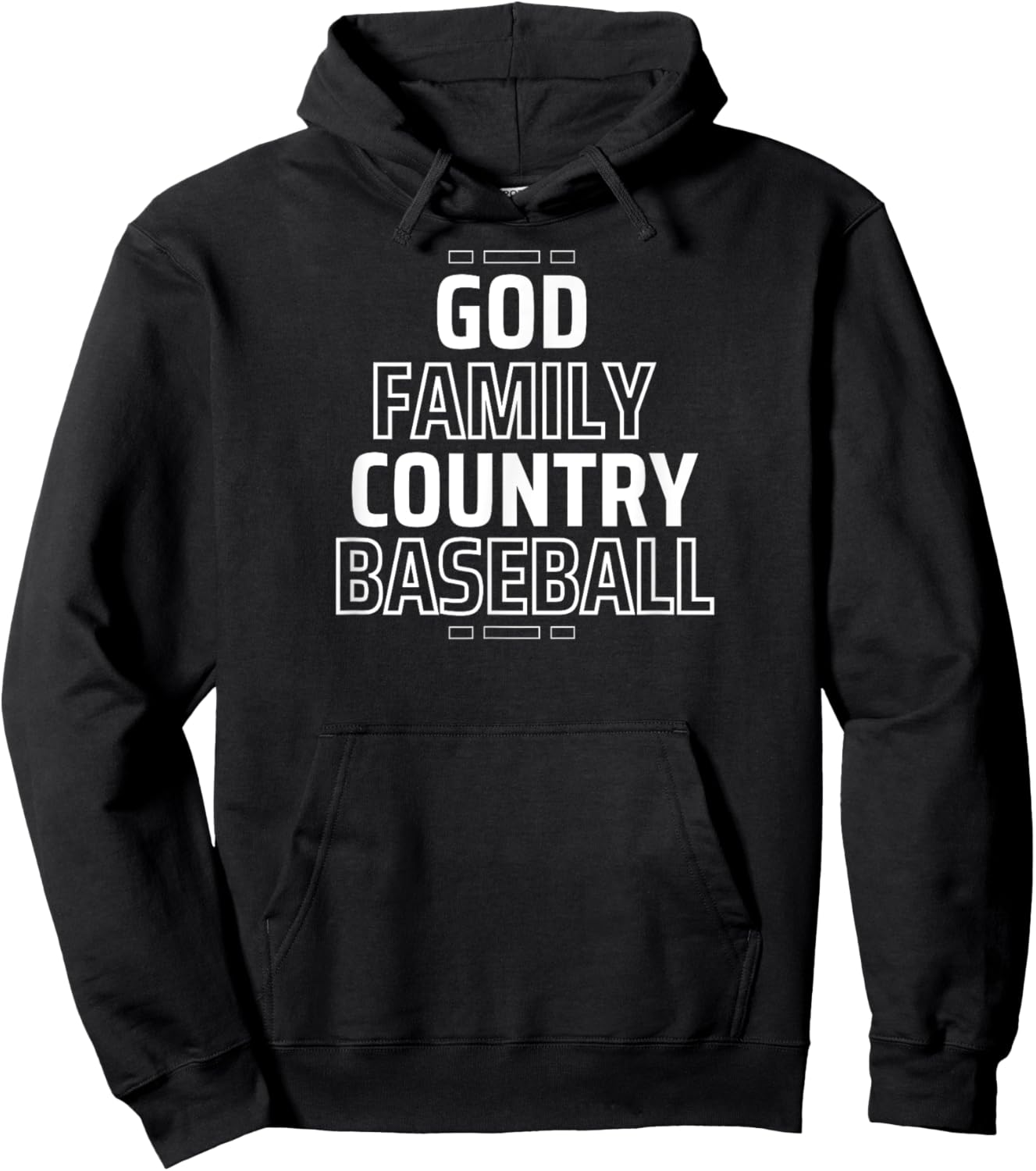 God Family Country Baseball Hoodie - Hoodie | Black