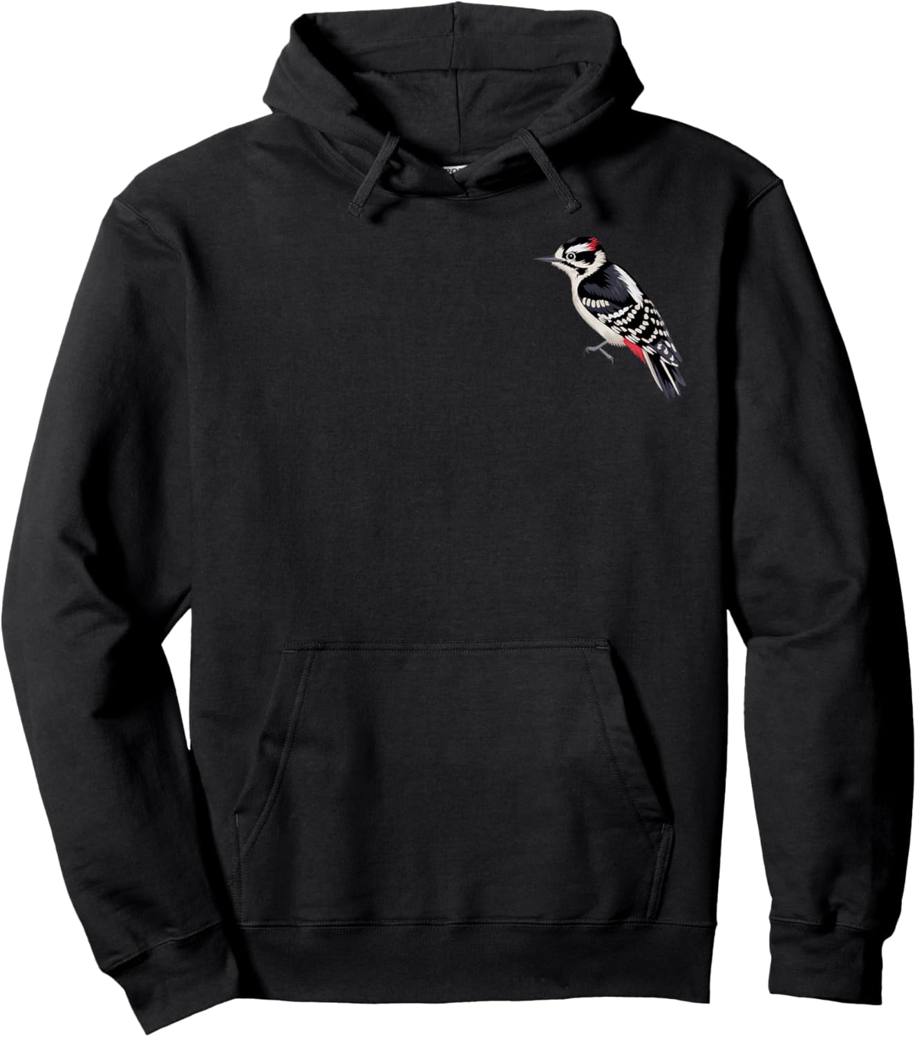 Downy Woodpecker – Nature Lover’s Bird Design Hoodie - Hoodie | Black