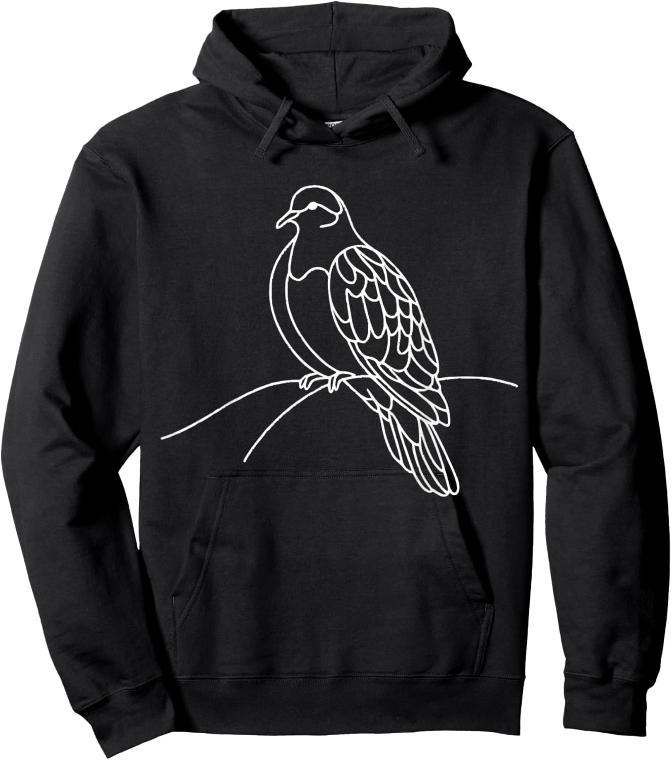 Line Art Bird & Ornithologist Inca Dove Hoodie - Hoodie | Black
