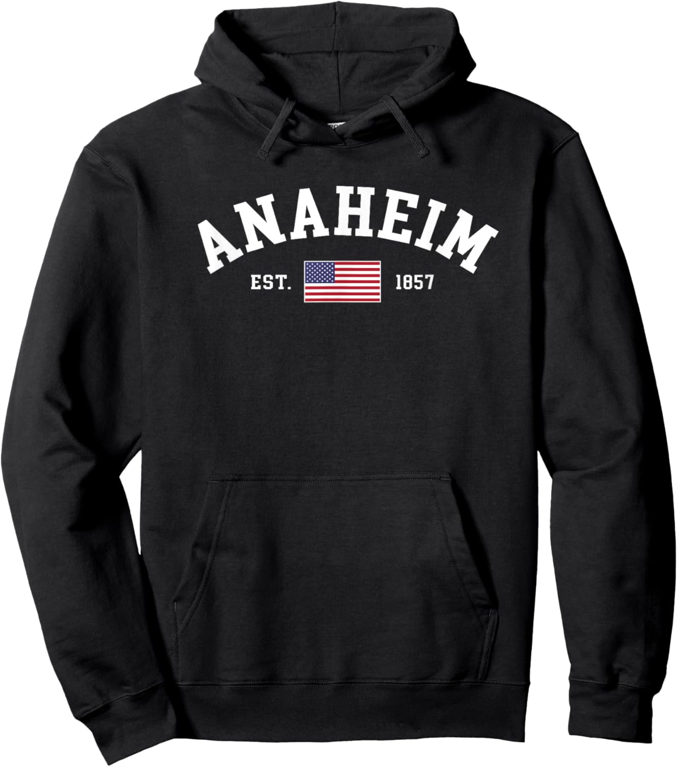 Anaheim California July 4th US Flag Retro Throwback Women Kids Men Hoodie - Hoodie | Black