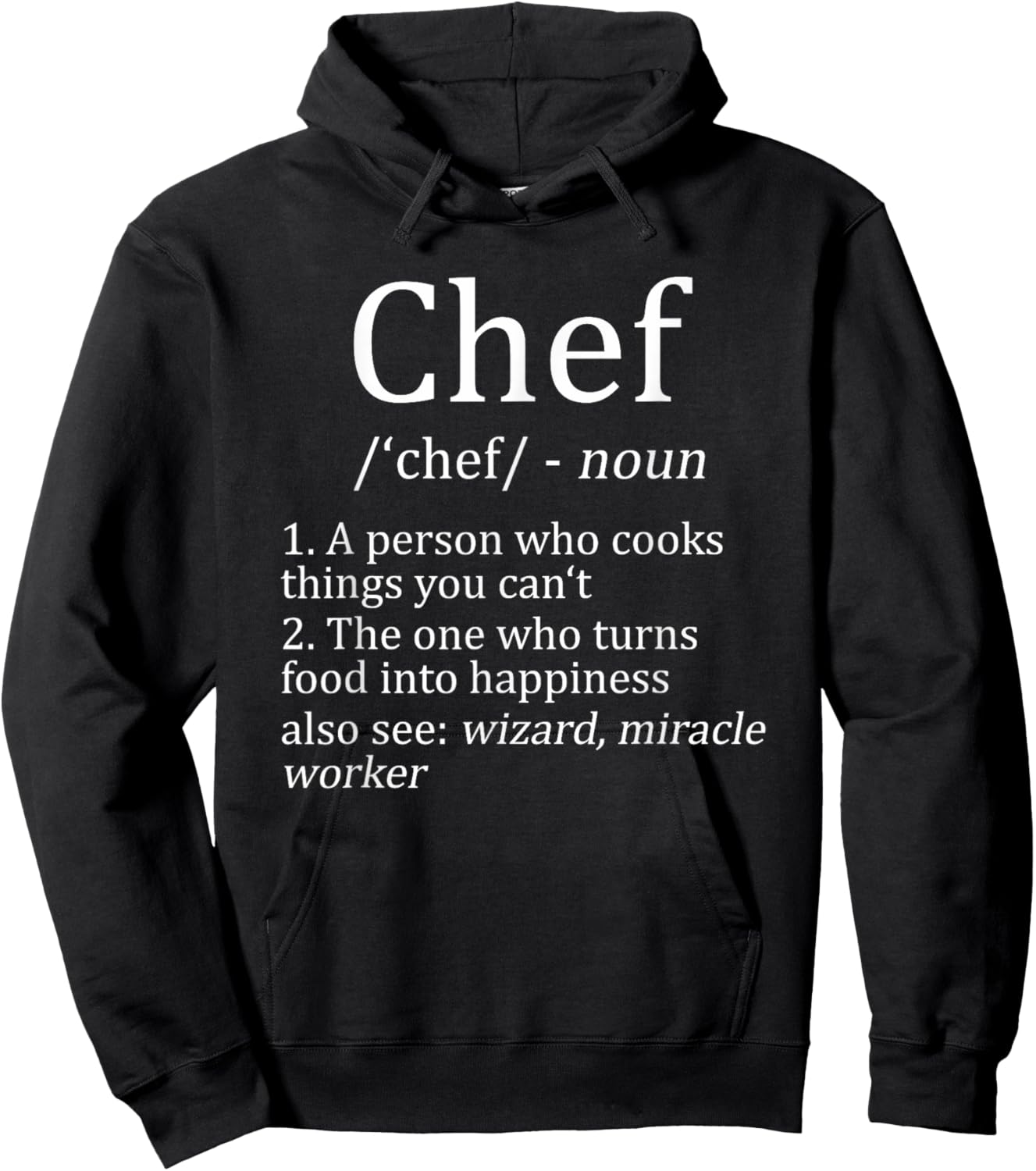 Funny Chef Definition Cooking Kitchen Gift: & Hoodie - Hoodie | Black