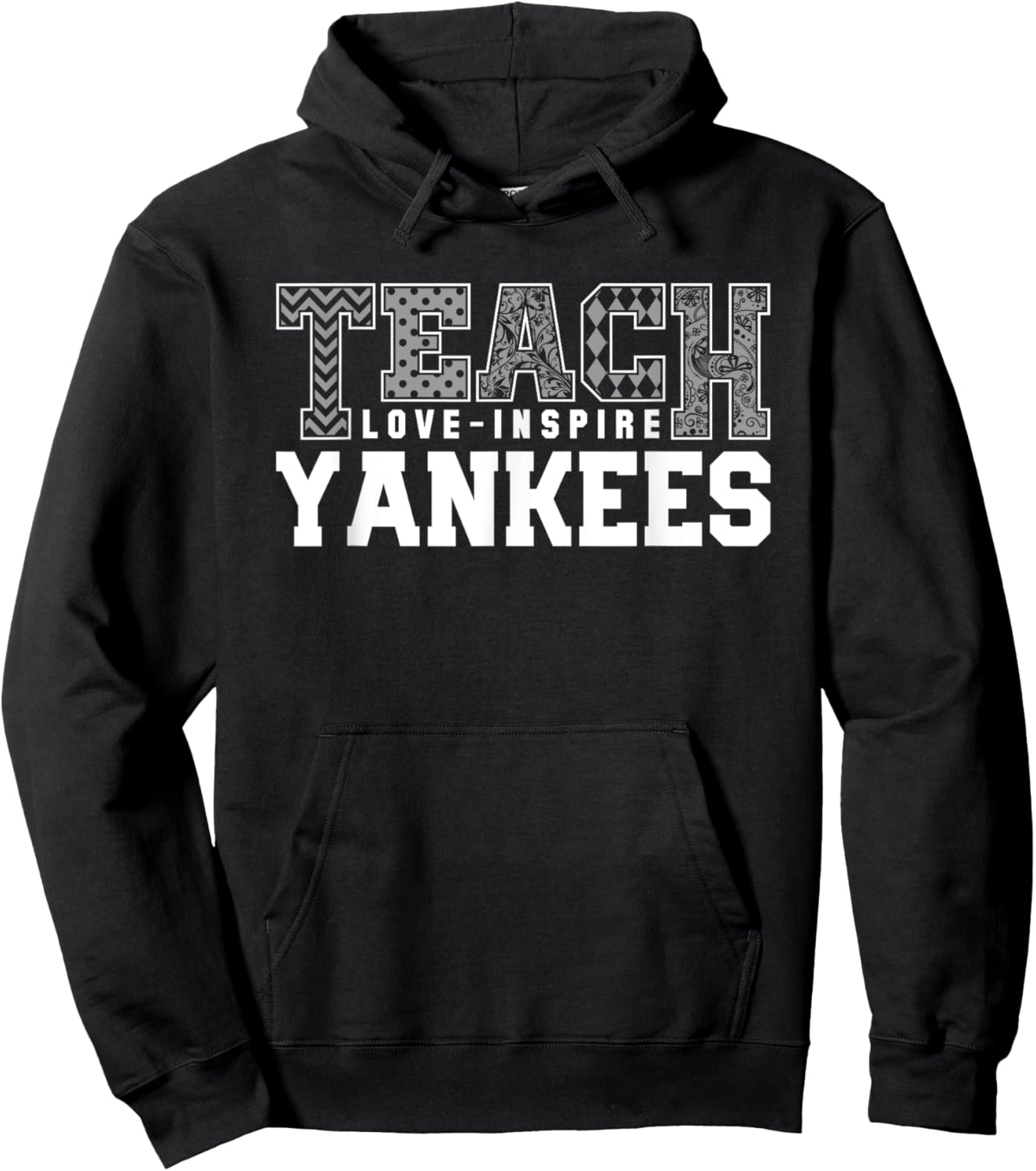Yankees North Teach Love Inspire Slogan HS Hoodie - Hoodie | Black