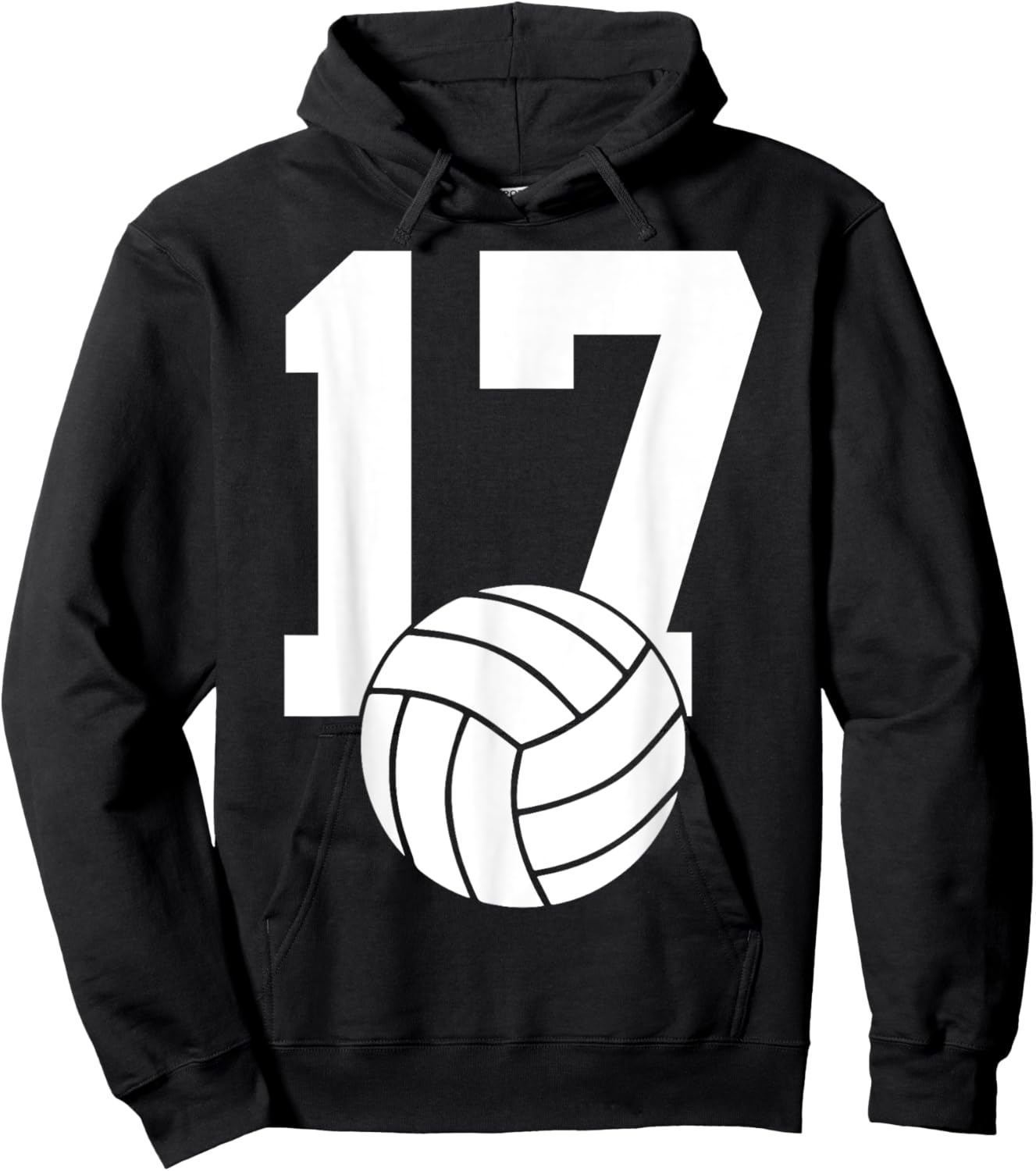 Number 17 Volleyball 17th Birthday Hoodie - Hoodie | Black