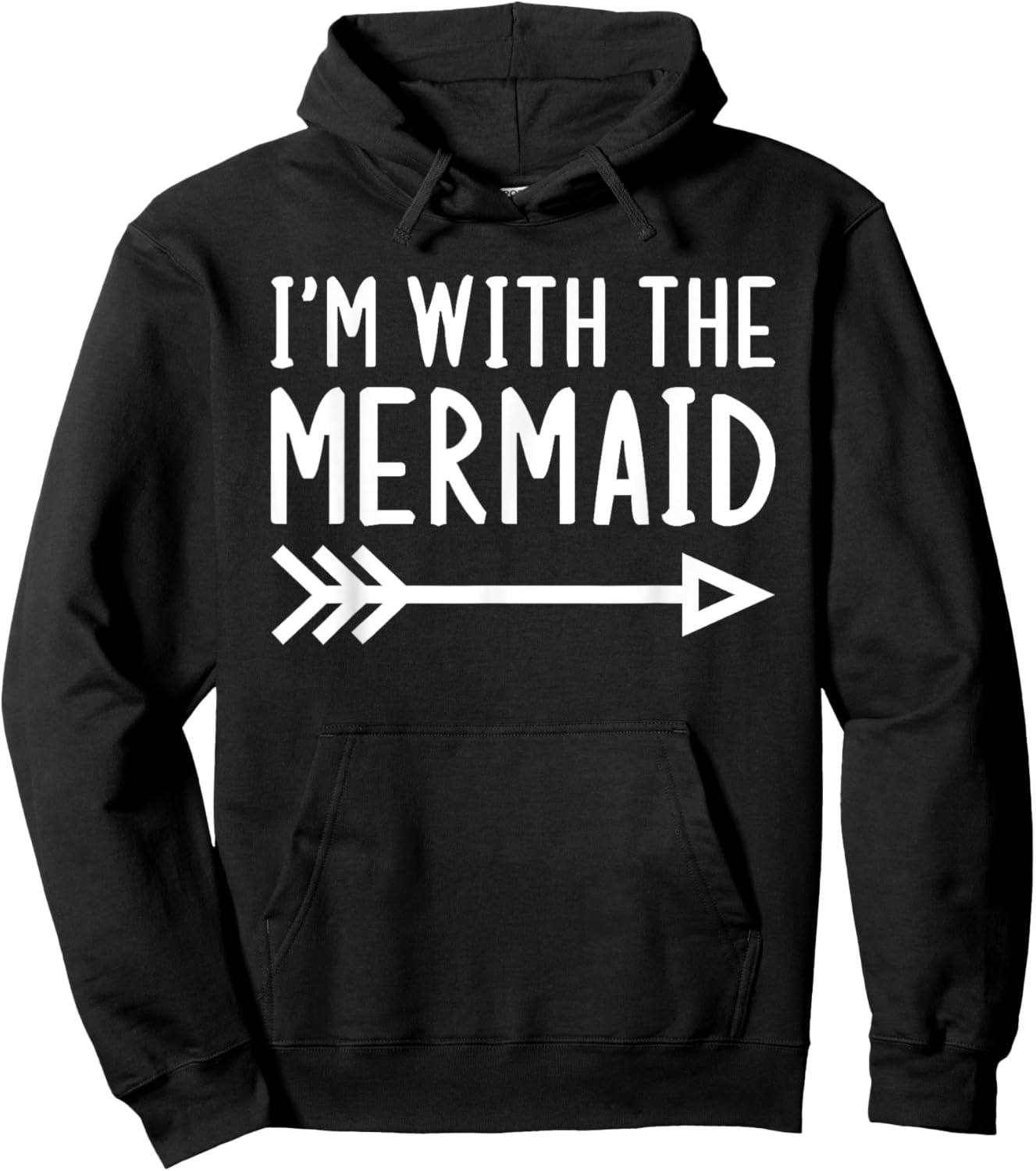I'm With The Mermaid Funny Matching Halloween Couple Costume Hoodie - Hoodie | Black