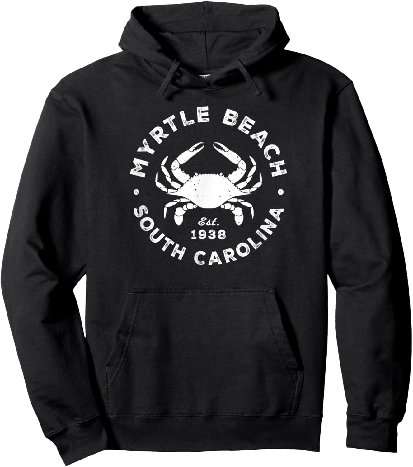 Myrtle Beach South Carolina Blue Crab Vacation Souvenir Hoodie - Hoodie | Black