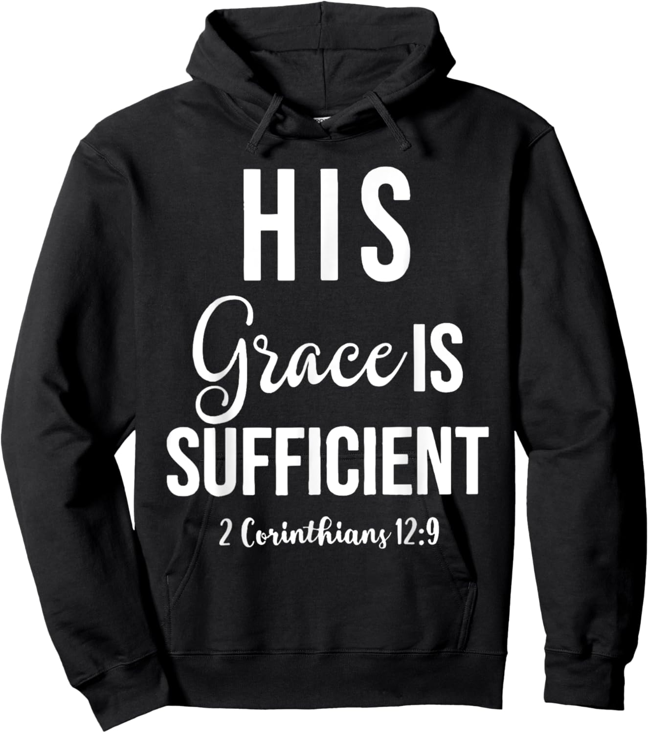 His Grace is Sufficient, Christian Hoodie - Hoodie | Black