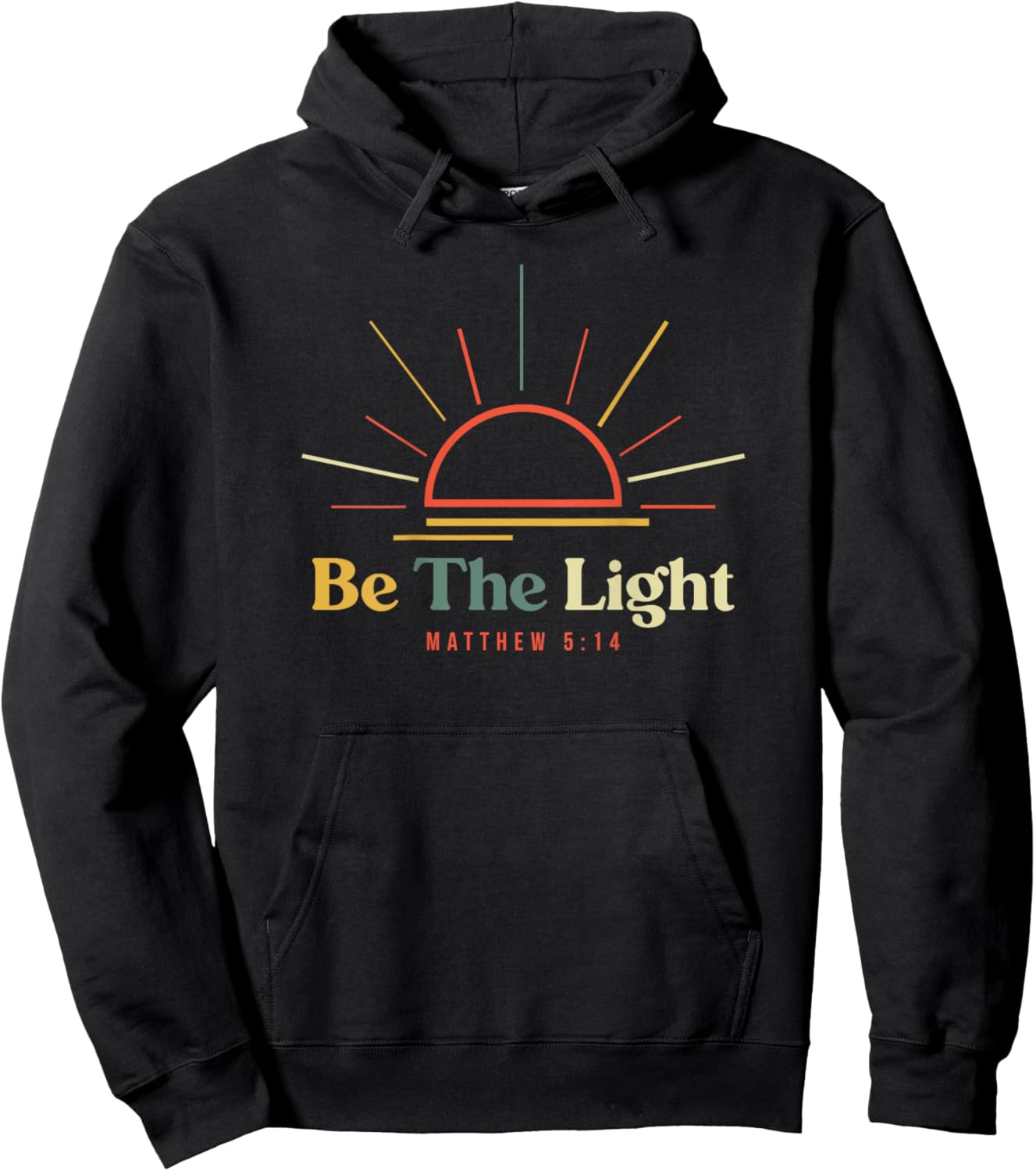 Be The Light Matthew 5 14 Bible Verse (On Back) Christian Hoodie - Hoodie | Black