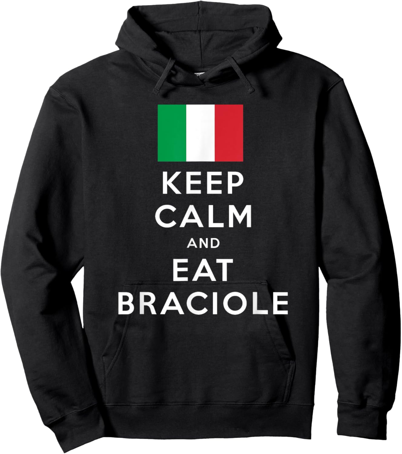 Keep Calm and Eat Braciole Funny Italian American Hoodie - Hoodie | Black