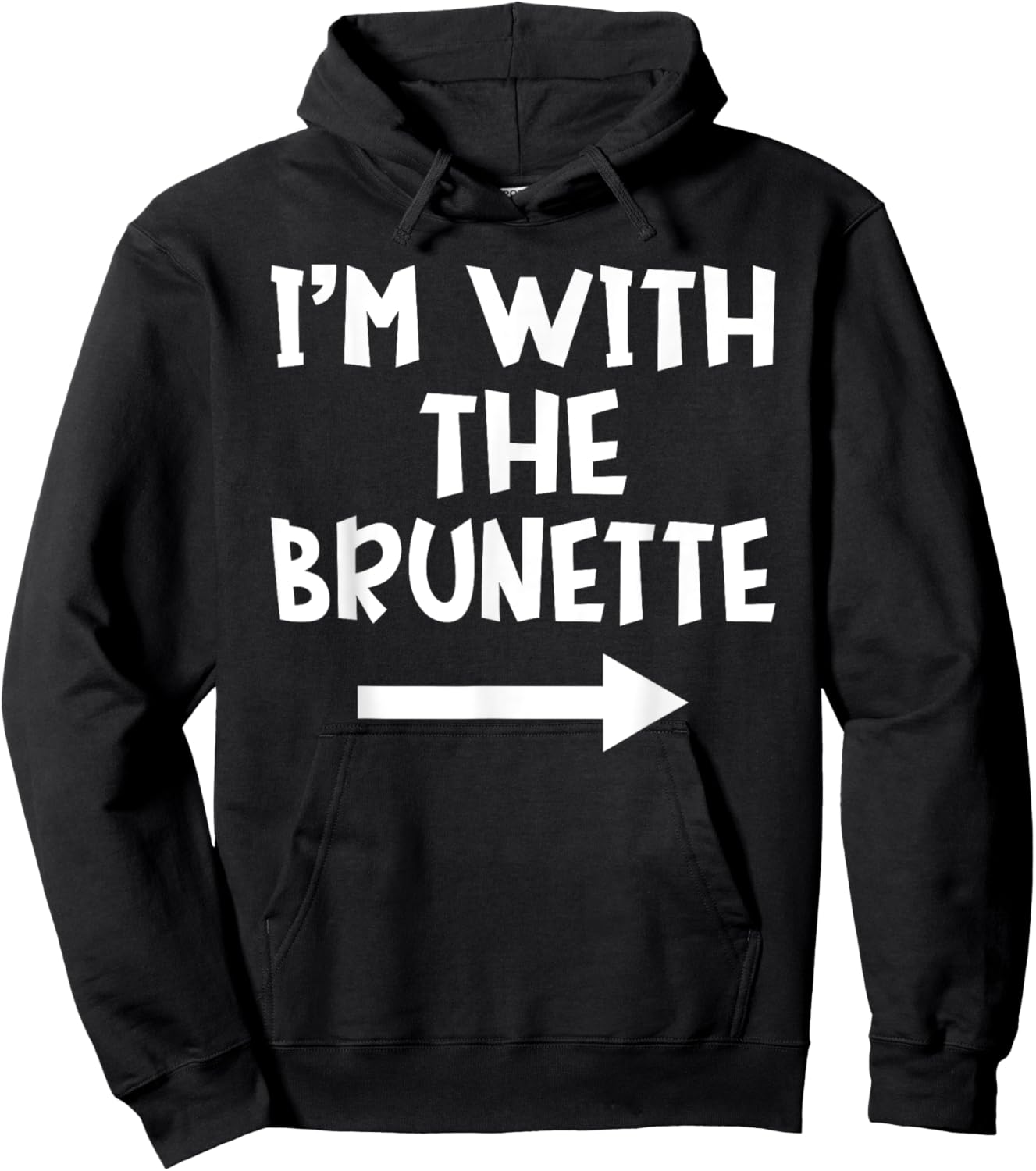 I'm With The Brunette Matching Couple Halloween Costume Hoodie - Hoodie | Black