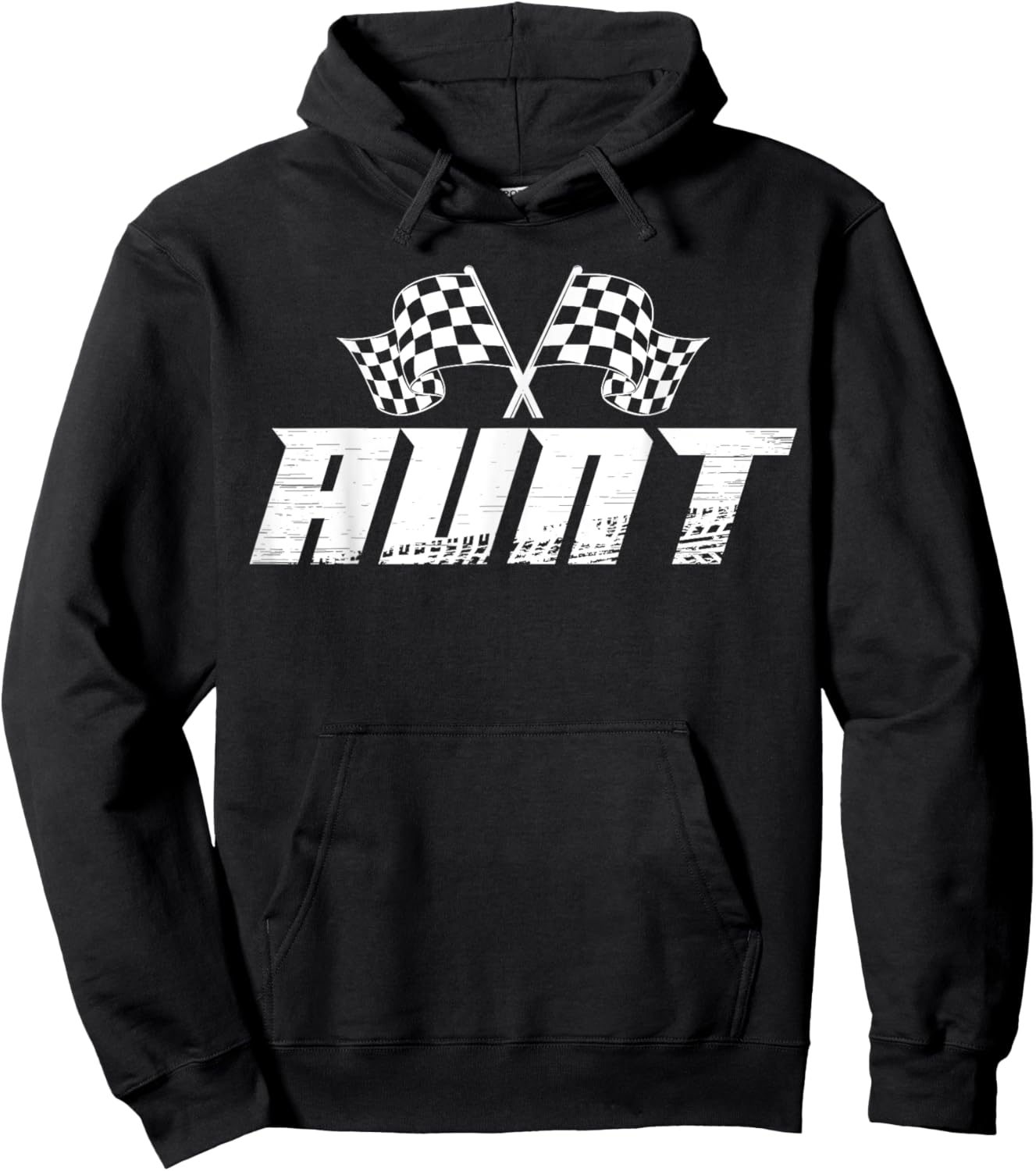 Aunt Pit Crew Family Racing Birthday Race Car Hoodie - Hoodie | Black