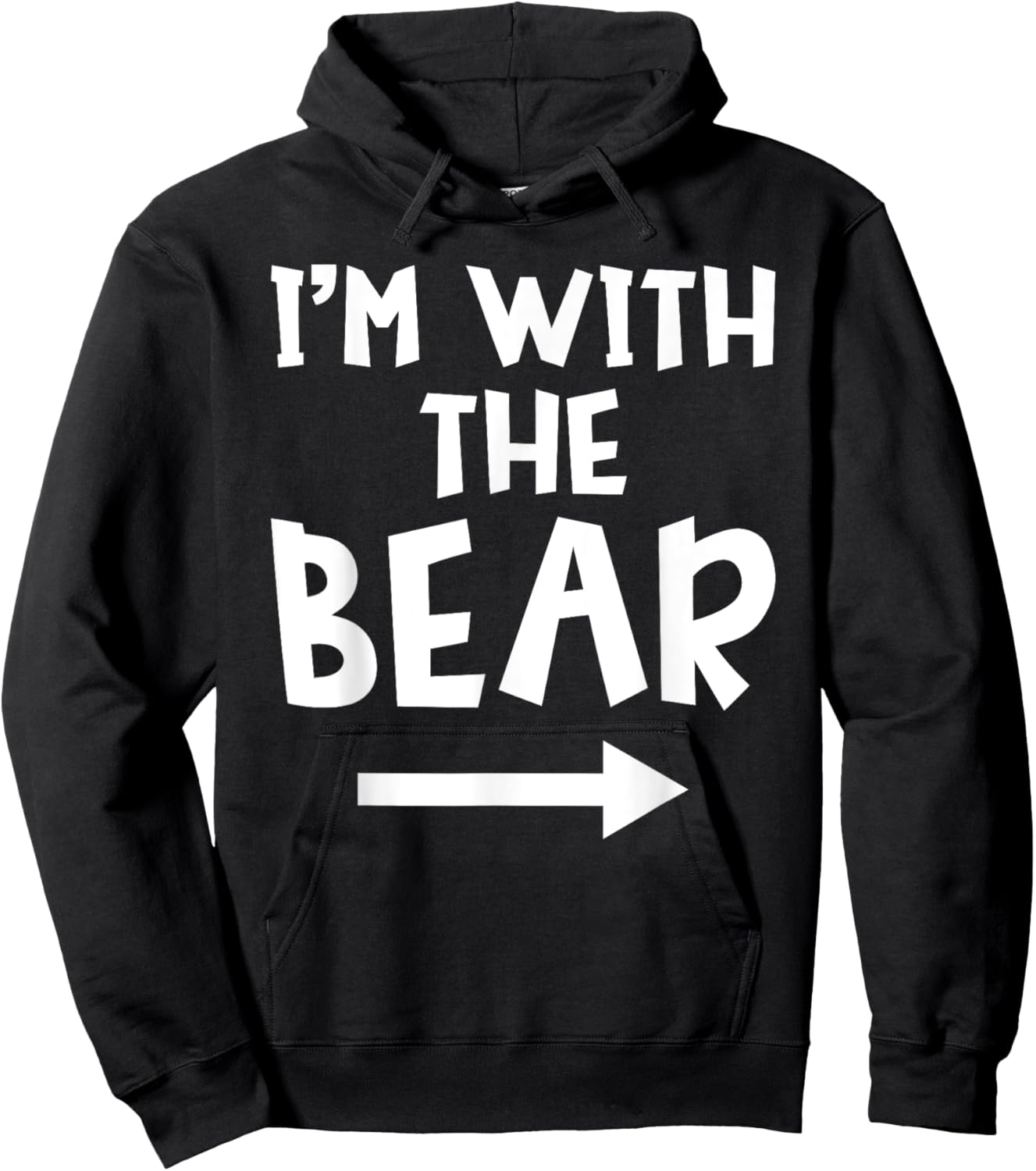 I'm With The Bear Funny Matching Couple Halloween Costume Hoodie - Hoodie | Black