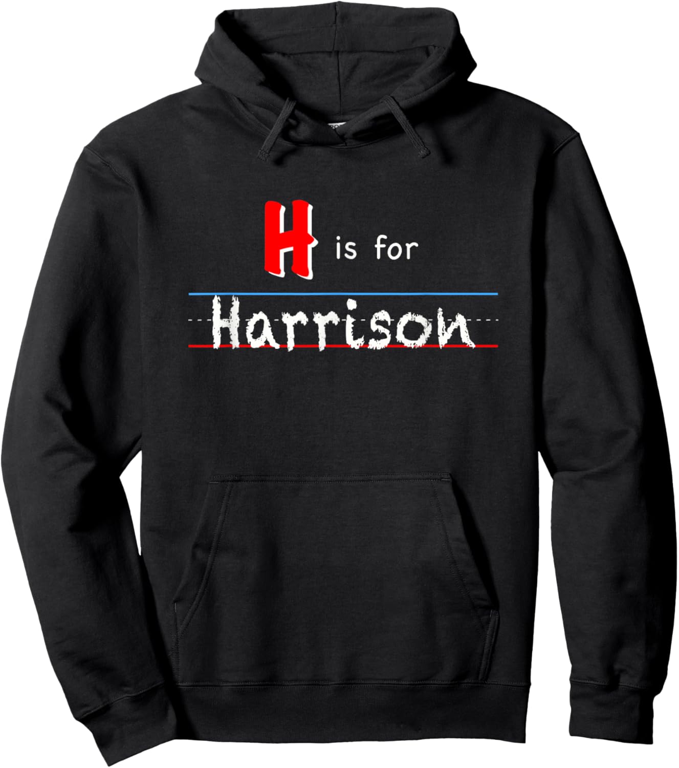 H Is For Harrison, boys custom personalized name kids school Hoodie - Hoodie | Black