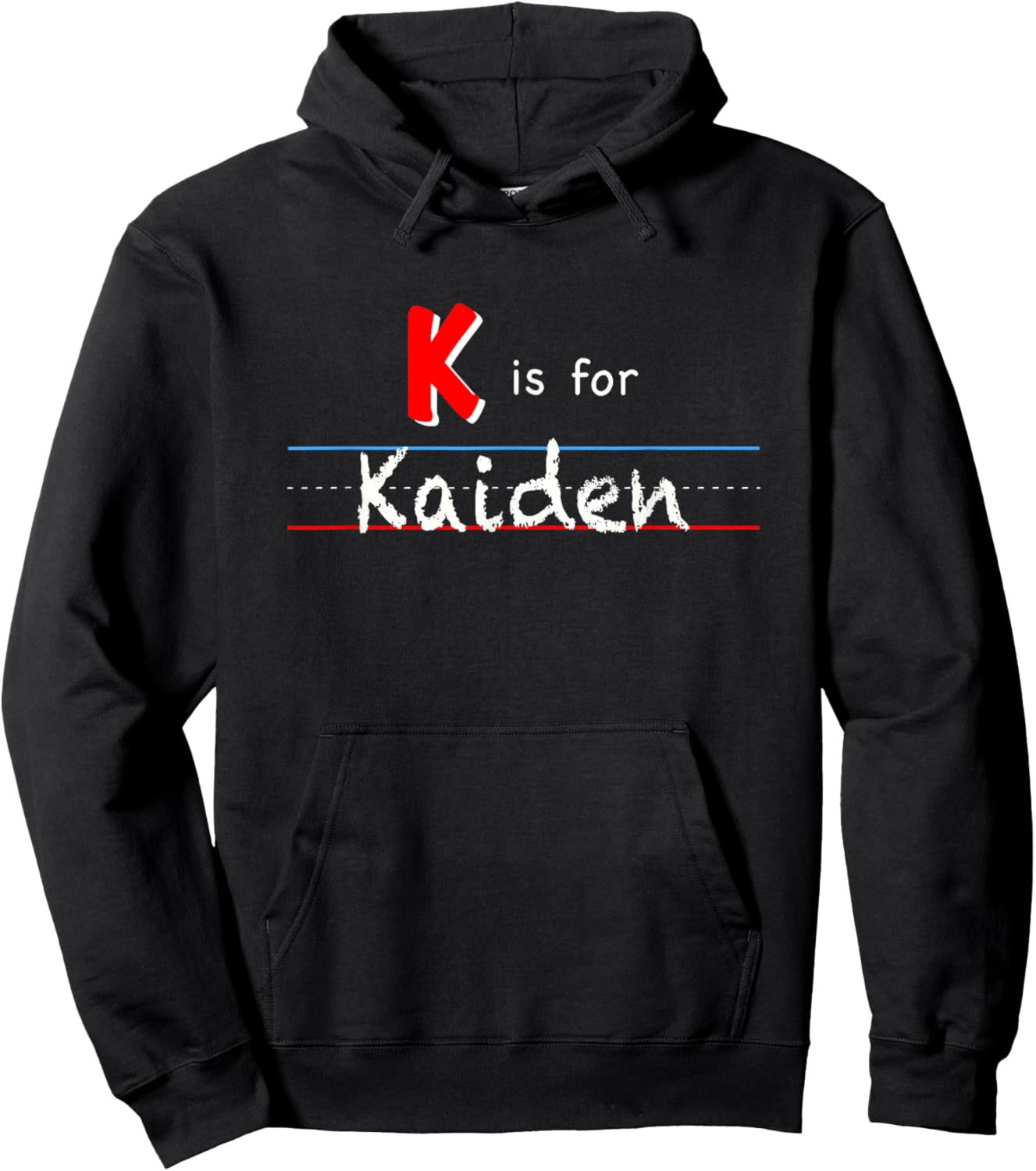 K Is For Kaiden, boys custom personalized name kids school Hoodie - Hoodie | Black