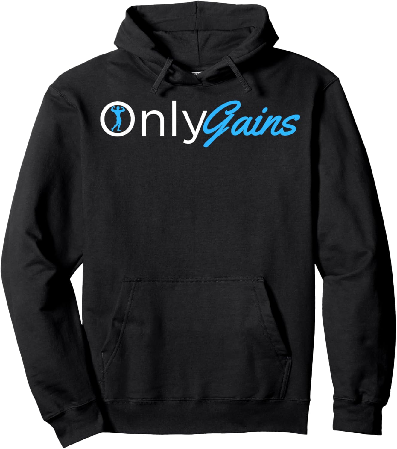 Only Gains - OnlyGains Funny Men's Fitness Bodybuilding Hoodie - Hoodie | Black