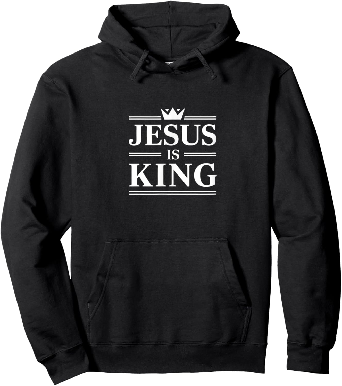 Jesus Is King Christian Crown Design Faith Hoodie - Hoodie | Black