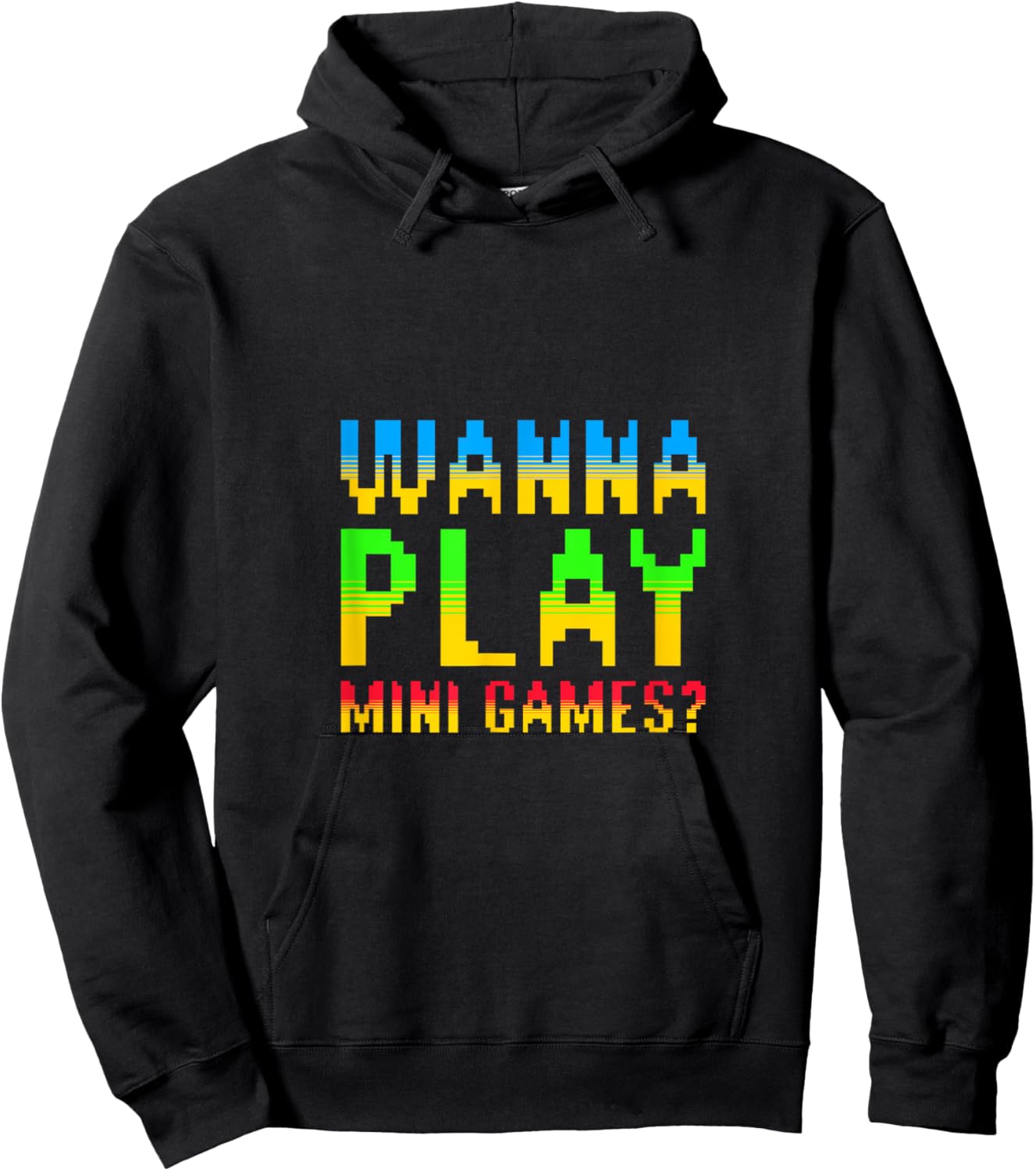 Wanna Play Mini Games? Retro Arcade Gamer Meme Monkey Hoodie - Hoodie | Black