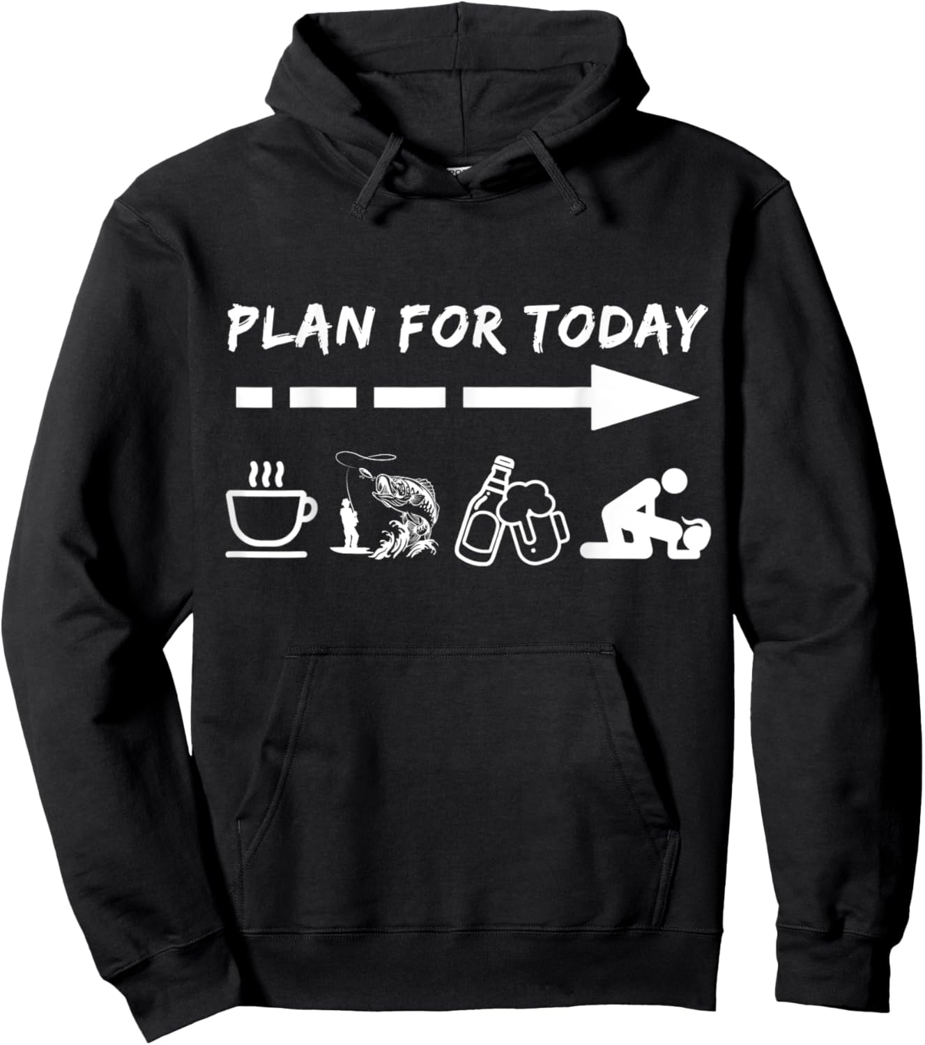 Funny Plan For Today Coffee Fishing Beer Sex Hoodie - Hoodie | Black