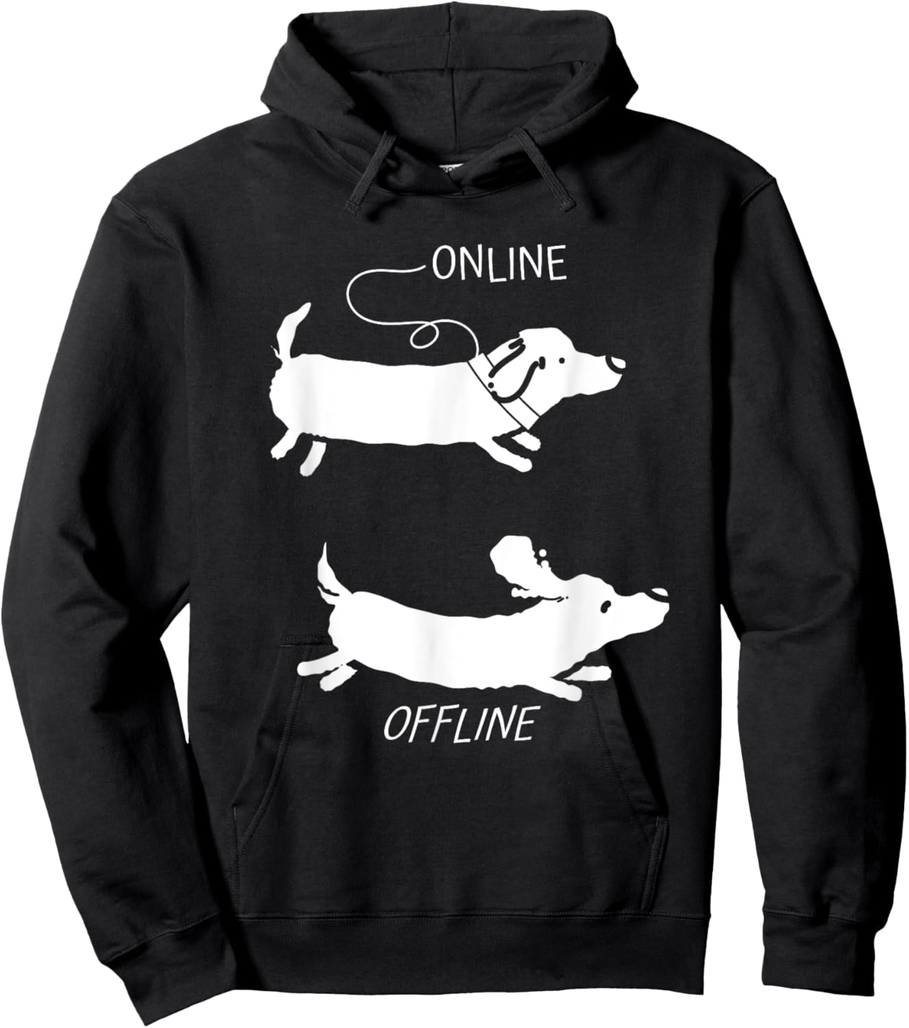 Rough-haired Dachshund Online Offline Dog Dachshund Hoodie - Hoodie | Black