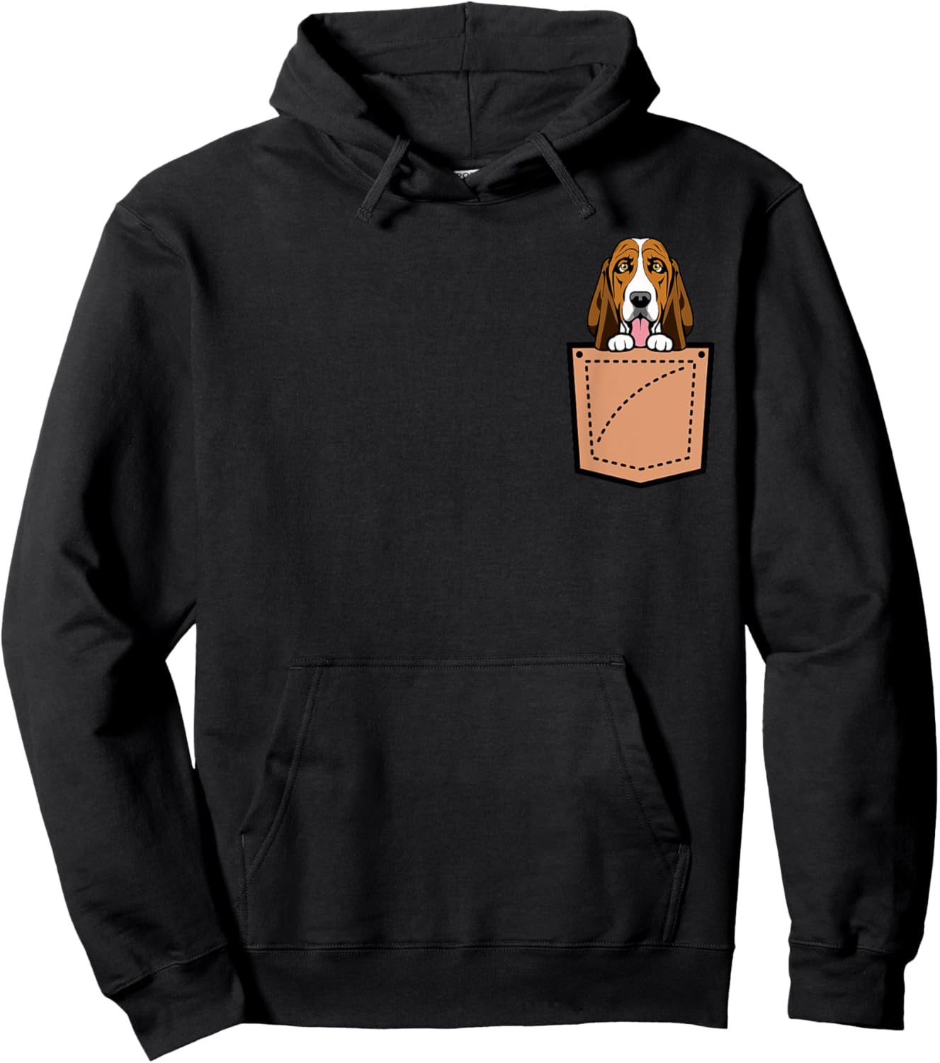 Basset Hound Pocket Dog Hoodie - Hoodie | Black