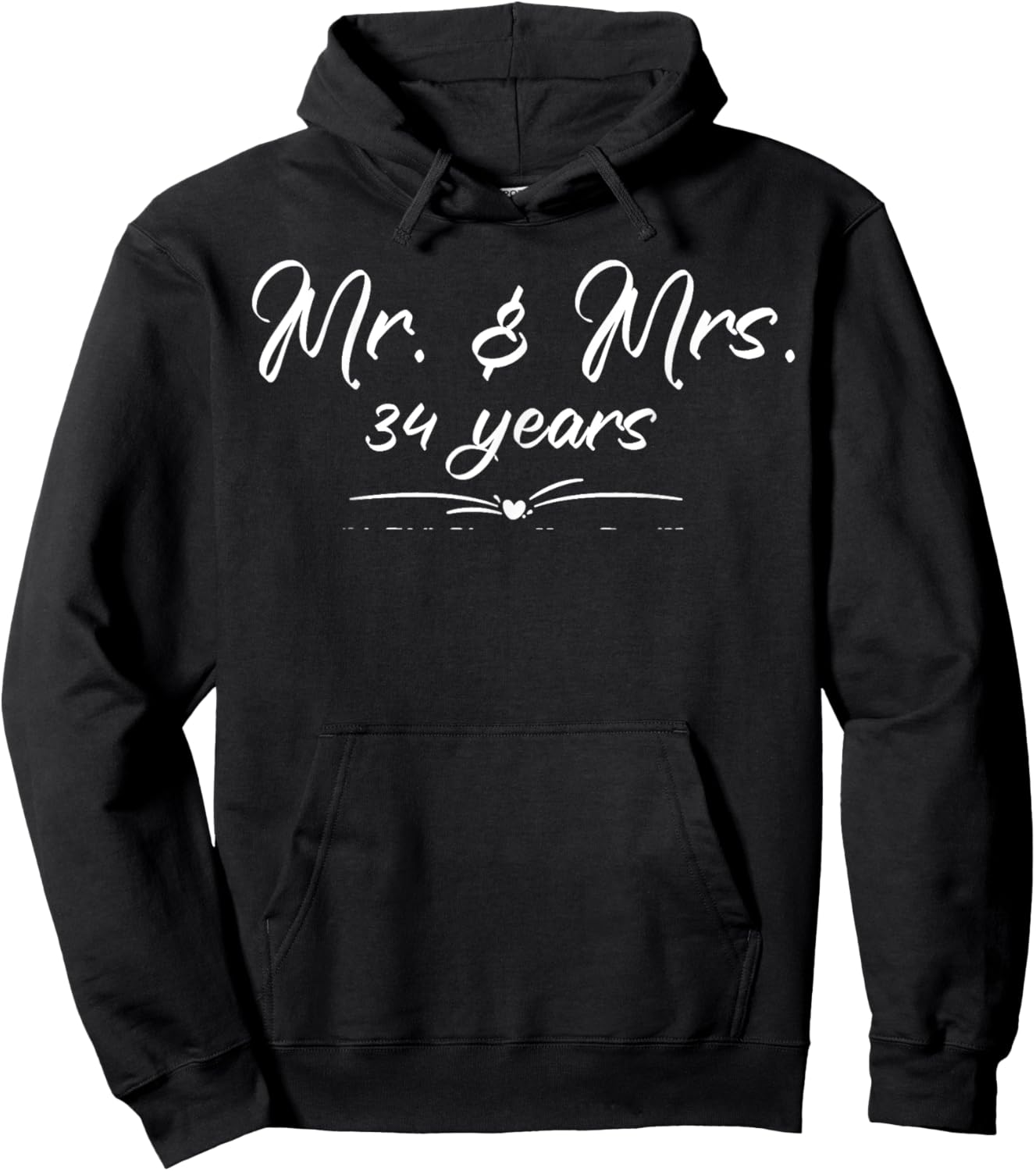 Mr. and Mrs. For 34 Years 34th Anniversary Wife and Husband Hoodie - Hoodie | Black