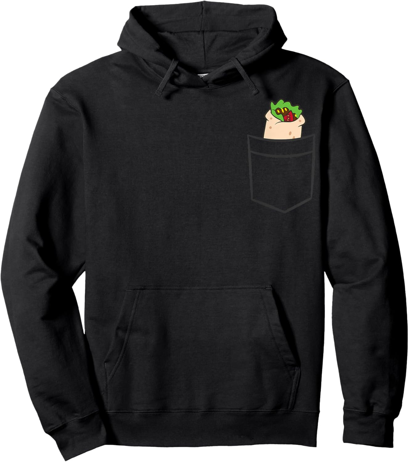 Burrito In The Pocket Stuffed Tortilla Wrap Pocket Burrito Hoodie - Hoodie | Black