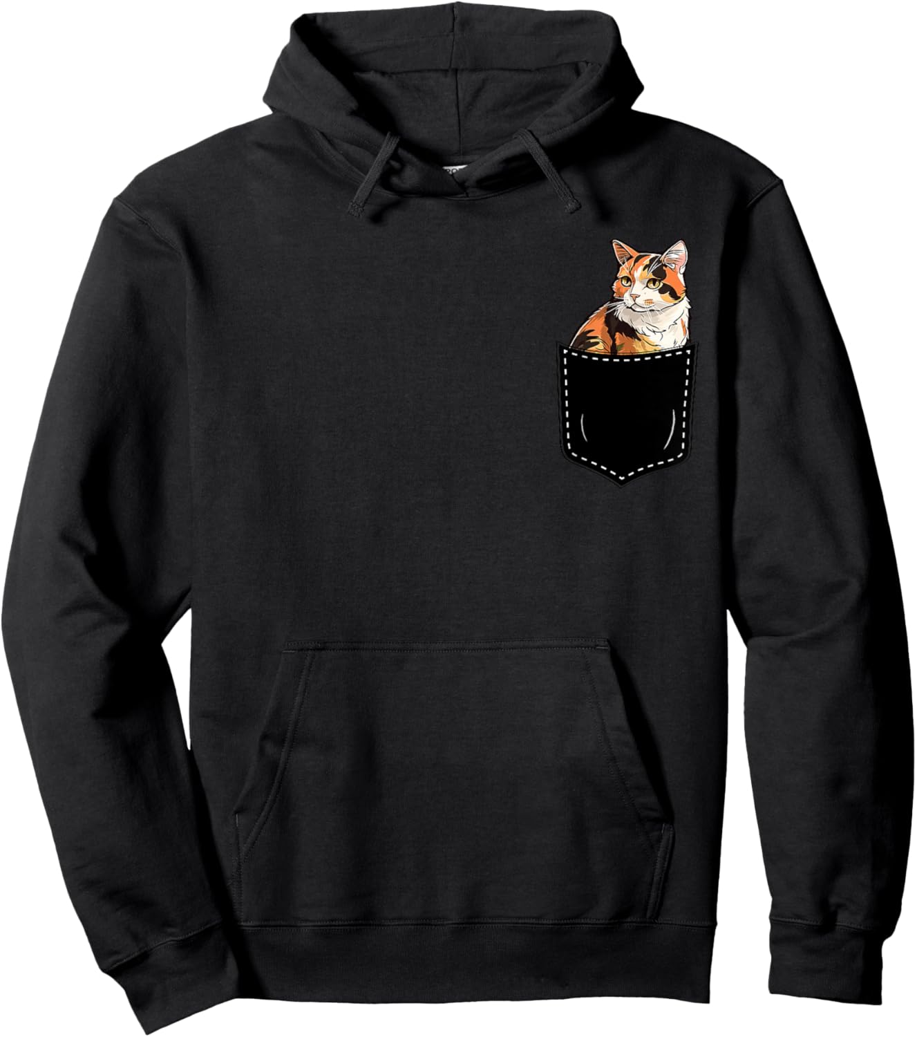 Calico Cat Kitten in Pocket Cute Calico Cat Lovers Women Girls Kids Hoodie - Hoodie | Black