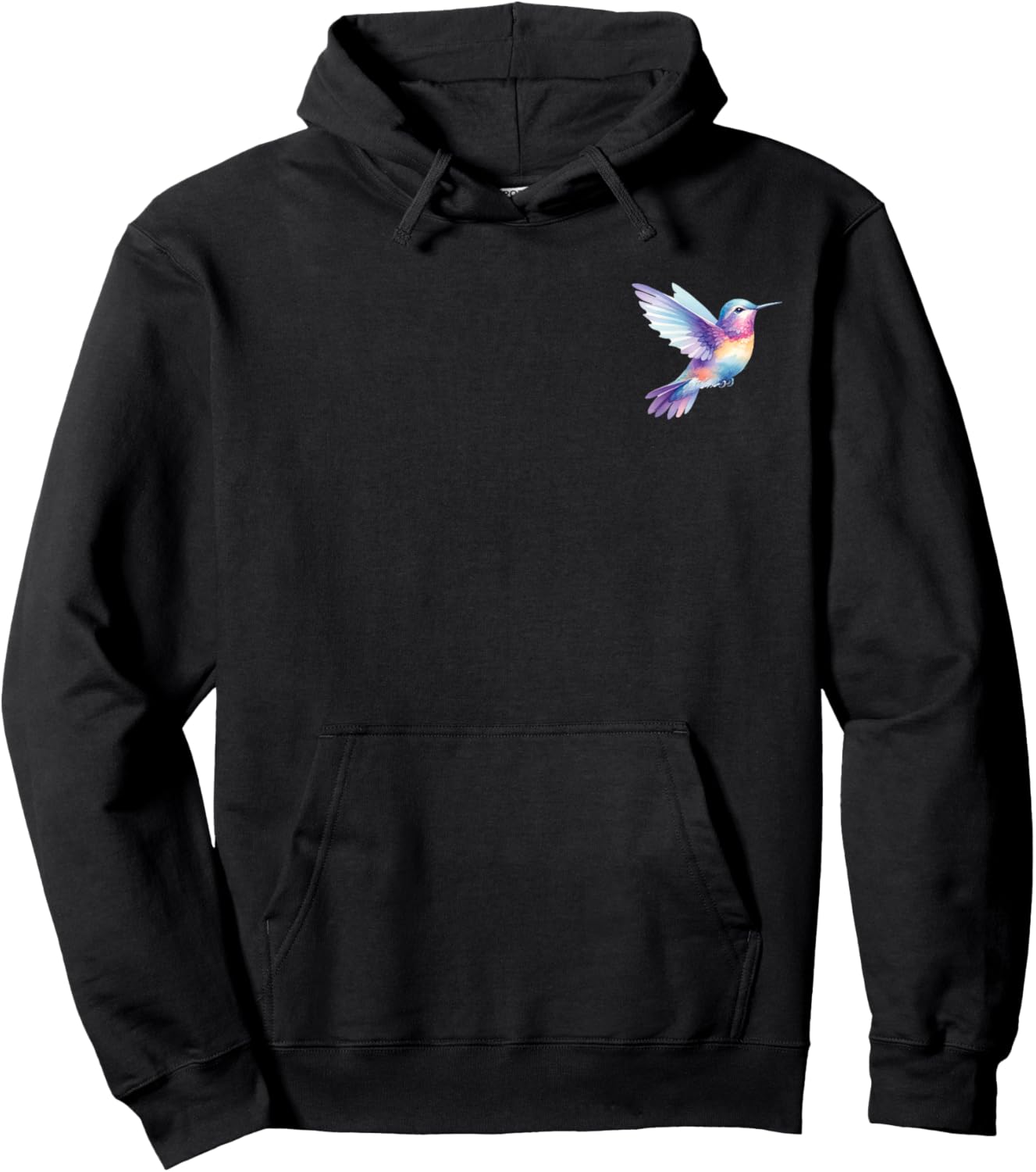 Hummingbird in pocket - Watercolor hummingbird Hoodie - Hoodie | Black