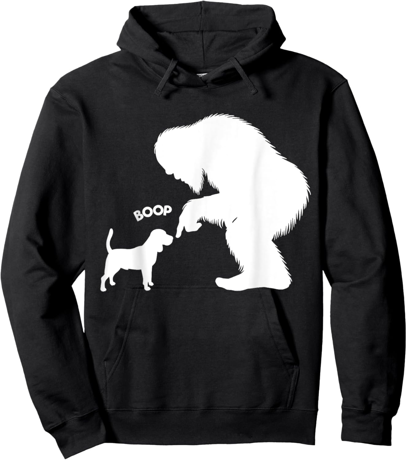 Funny Bigfoot Sasquatch Beagle Boop Hoodie - Hoodie | Black