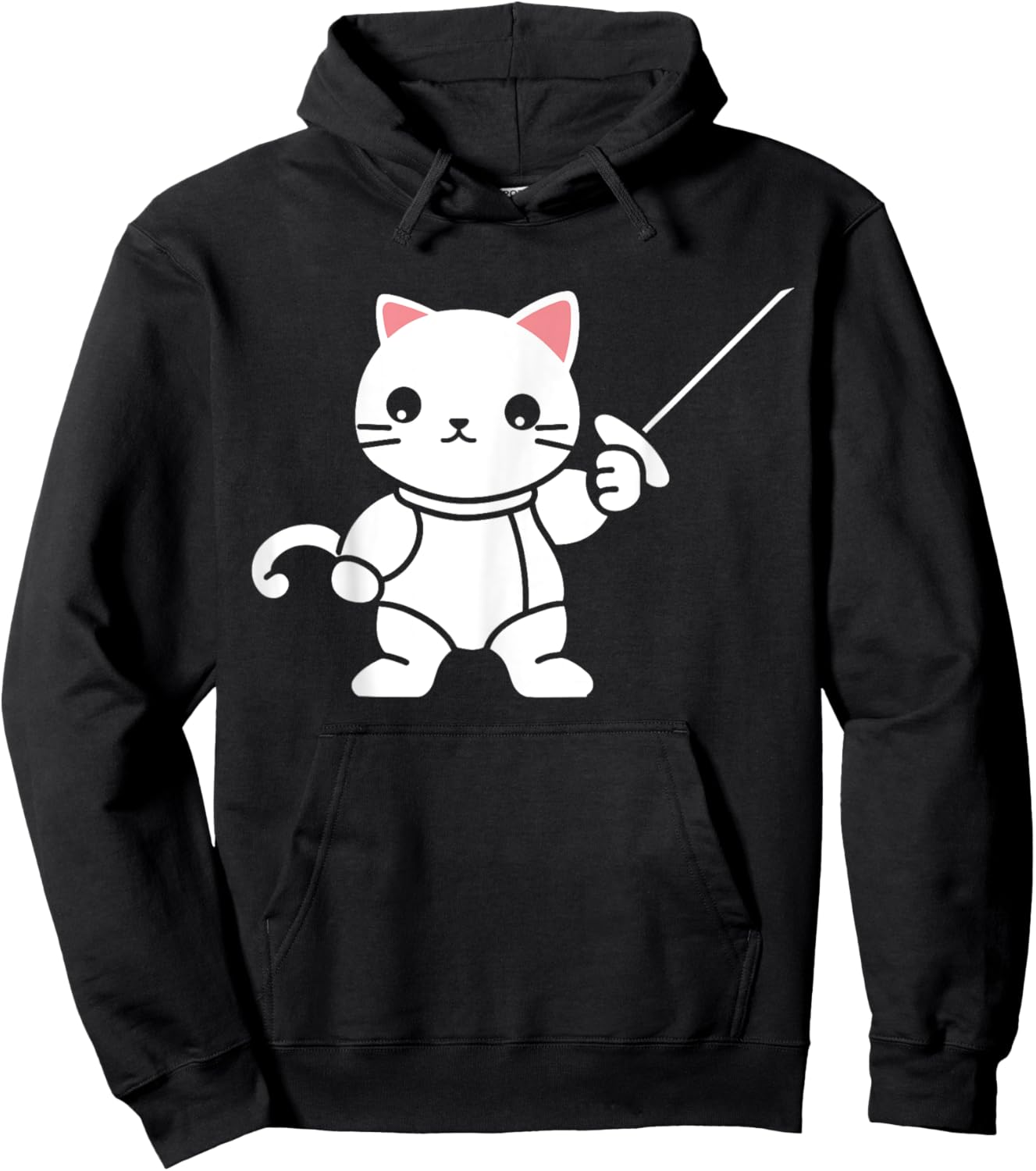 Fencing combat sport simple minimalist cat Fencing Women Kids Hoodie - Hoodie | Black